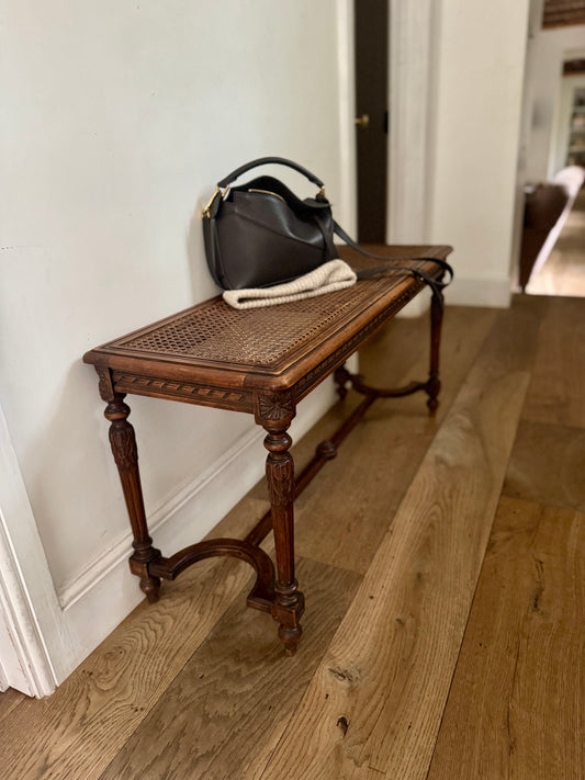 Antique French Caned Bench