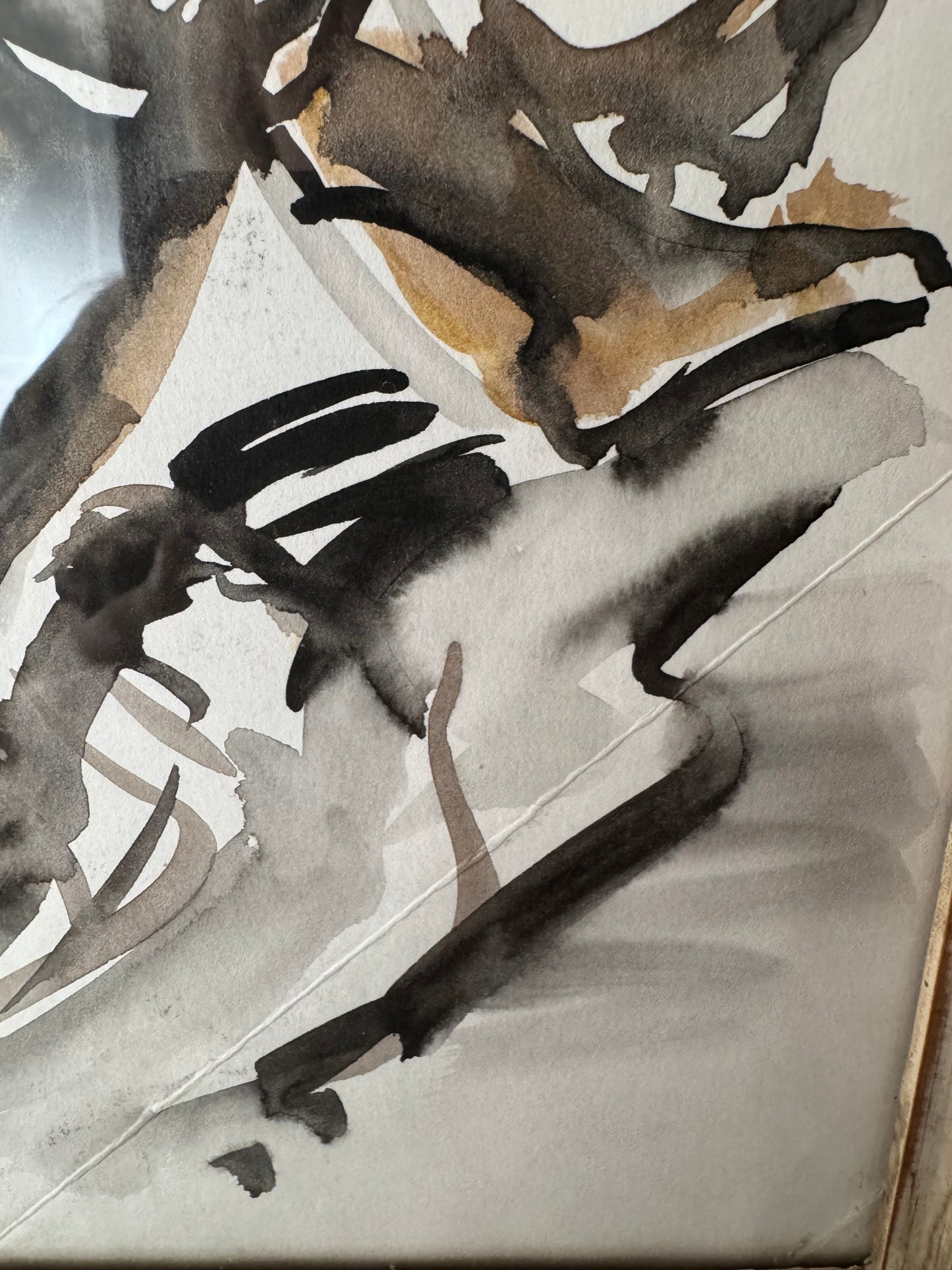 Beautiful Watercolour Nude Figure Study In Stunning Vintage French Frame