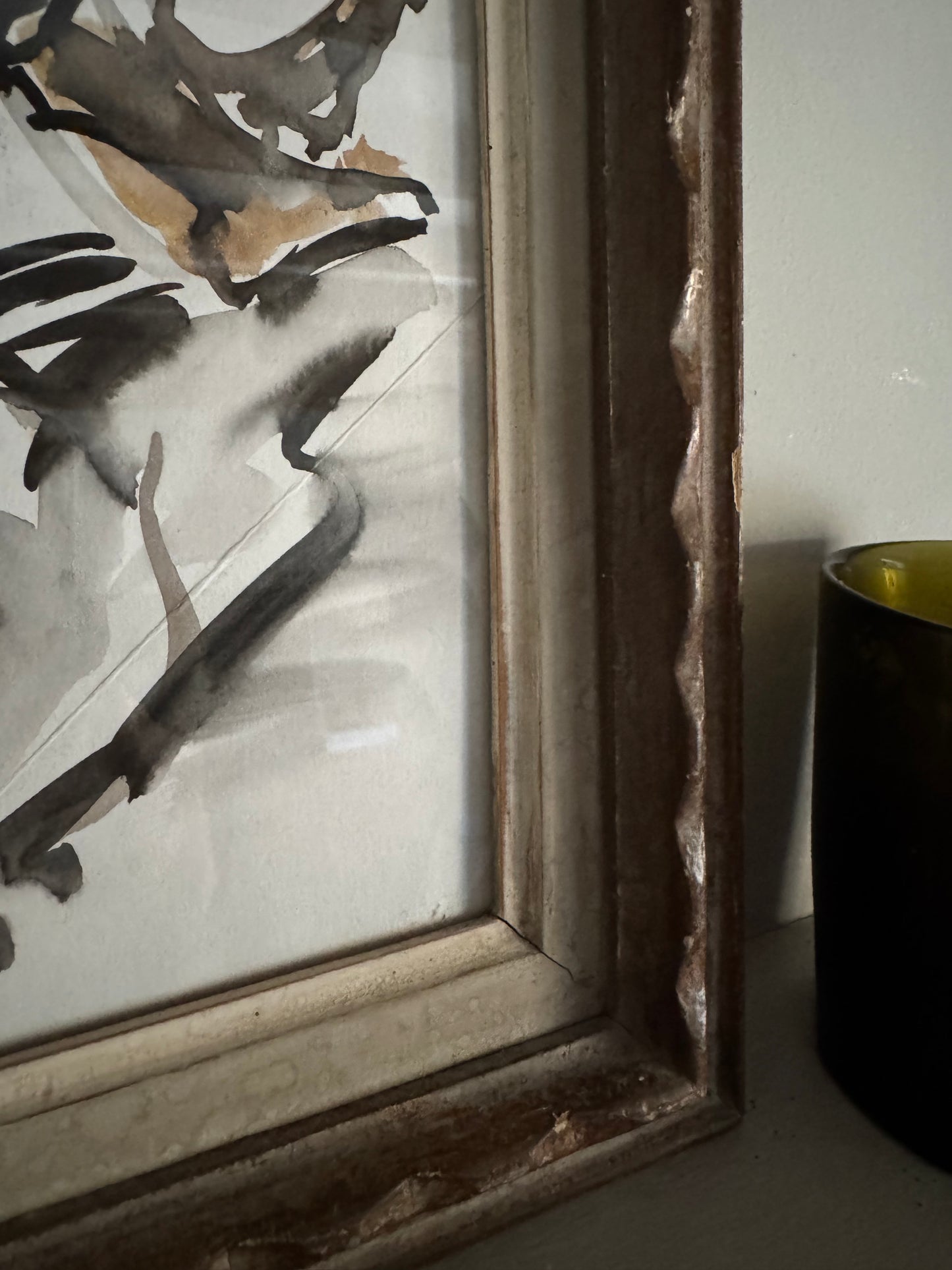 Beautiful Watercolour Nude Figure Study In Stunning Vintage French Frame