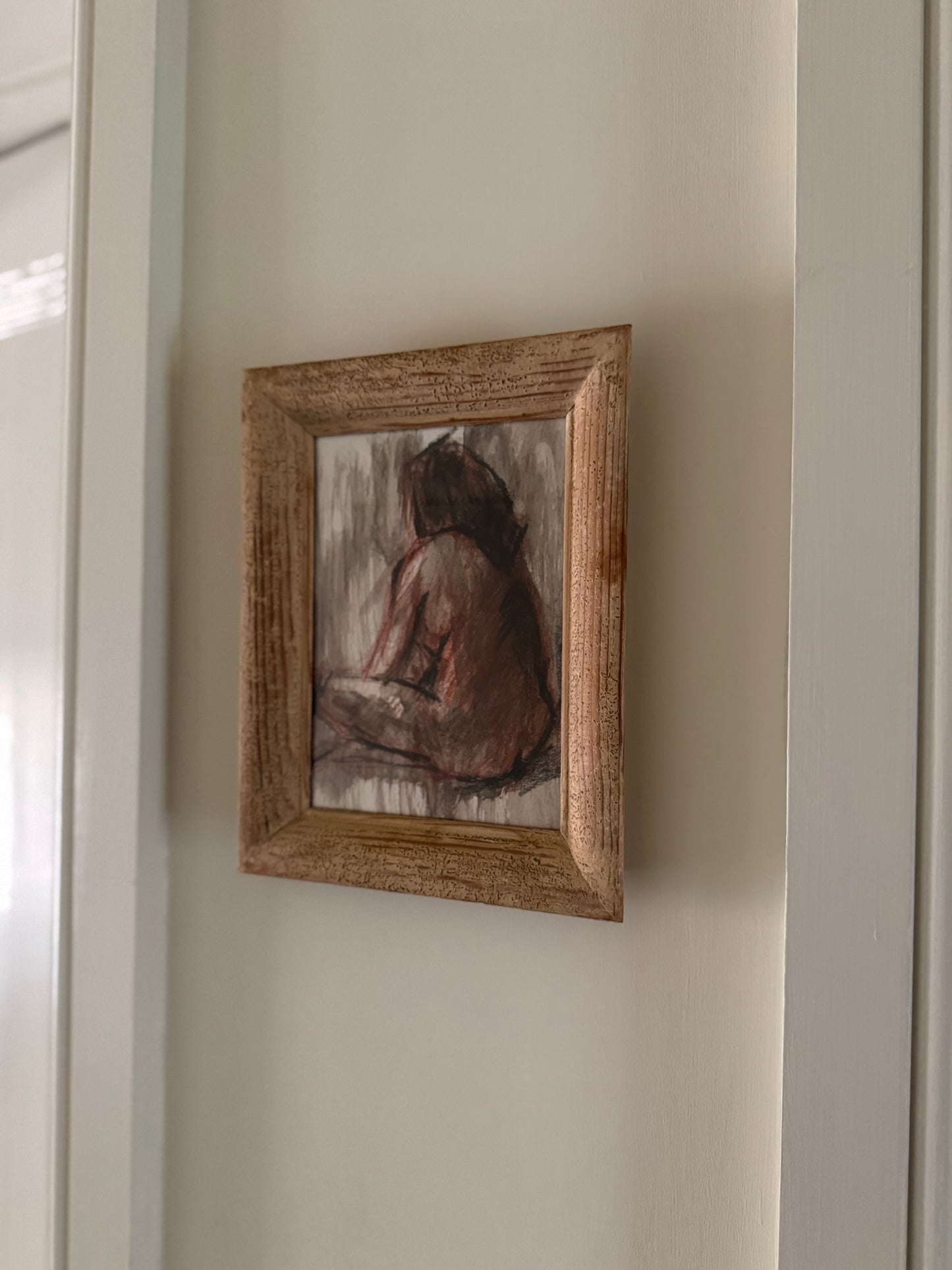 Small Vintage Pencil & Watercolour In Vintage French Frame