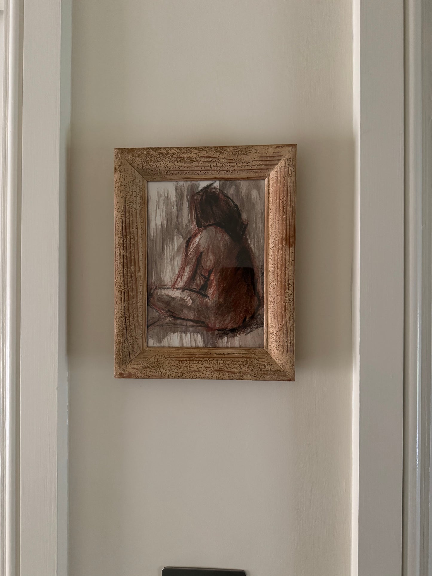 Small Vintage Pencil & Watercolour In Vintage French Frame