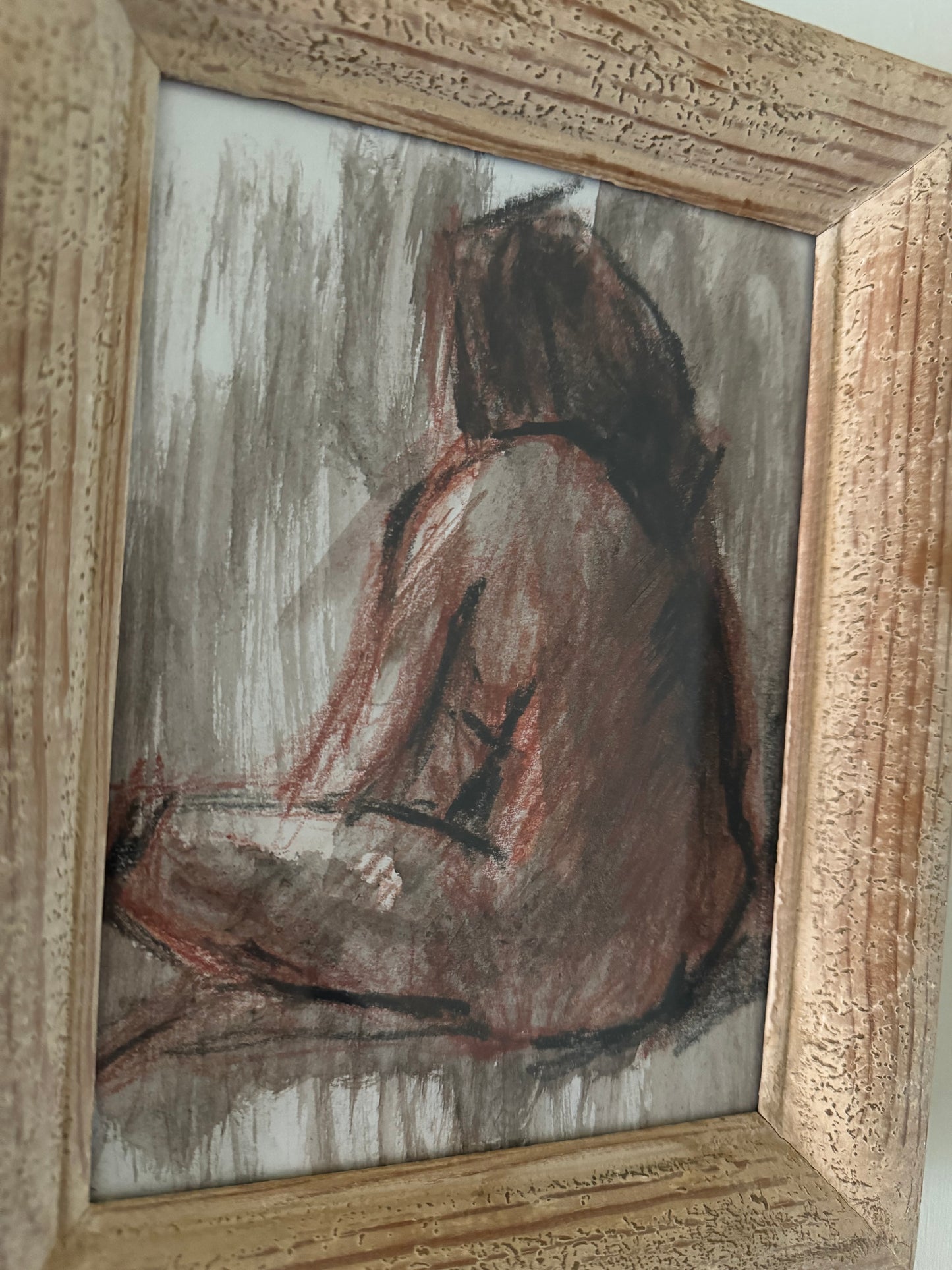 Small Vintage Pencil & Watercolour In Vintage French Frame