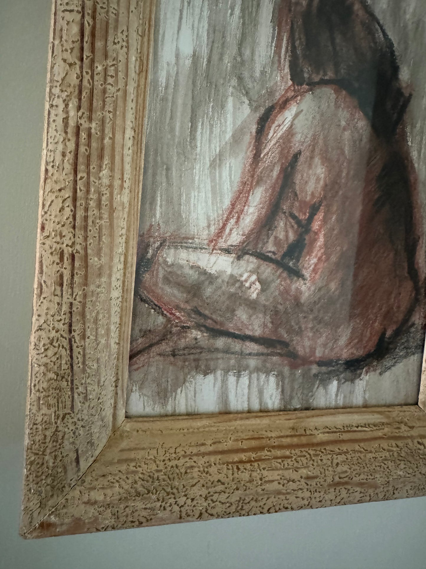 Small Vintage Pencil & Watercolour In Vintage French Frame