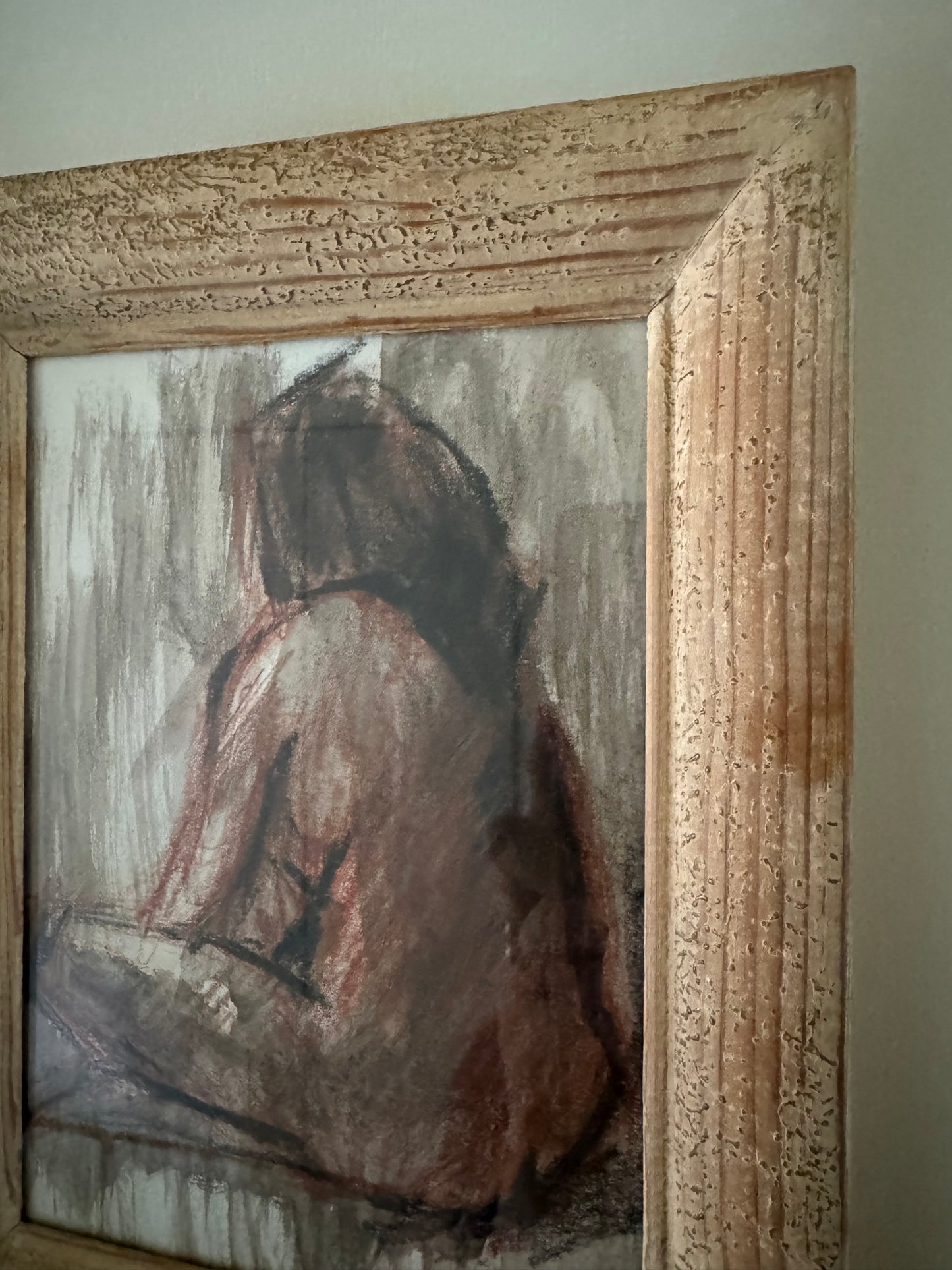 Small Vintage Pencil & Watercolour In Vintage French Frame