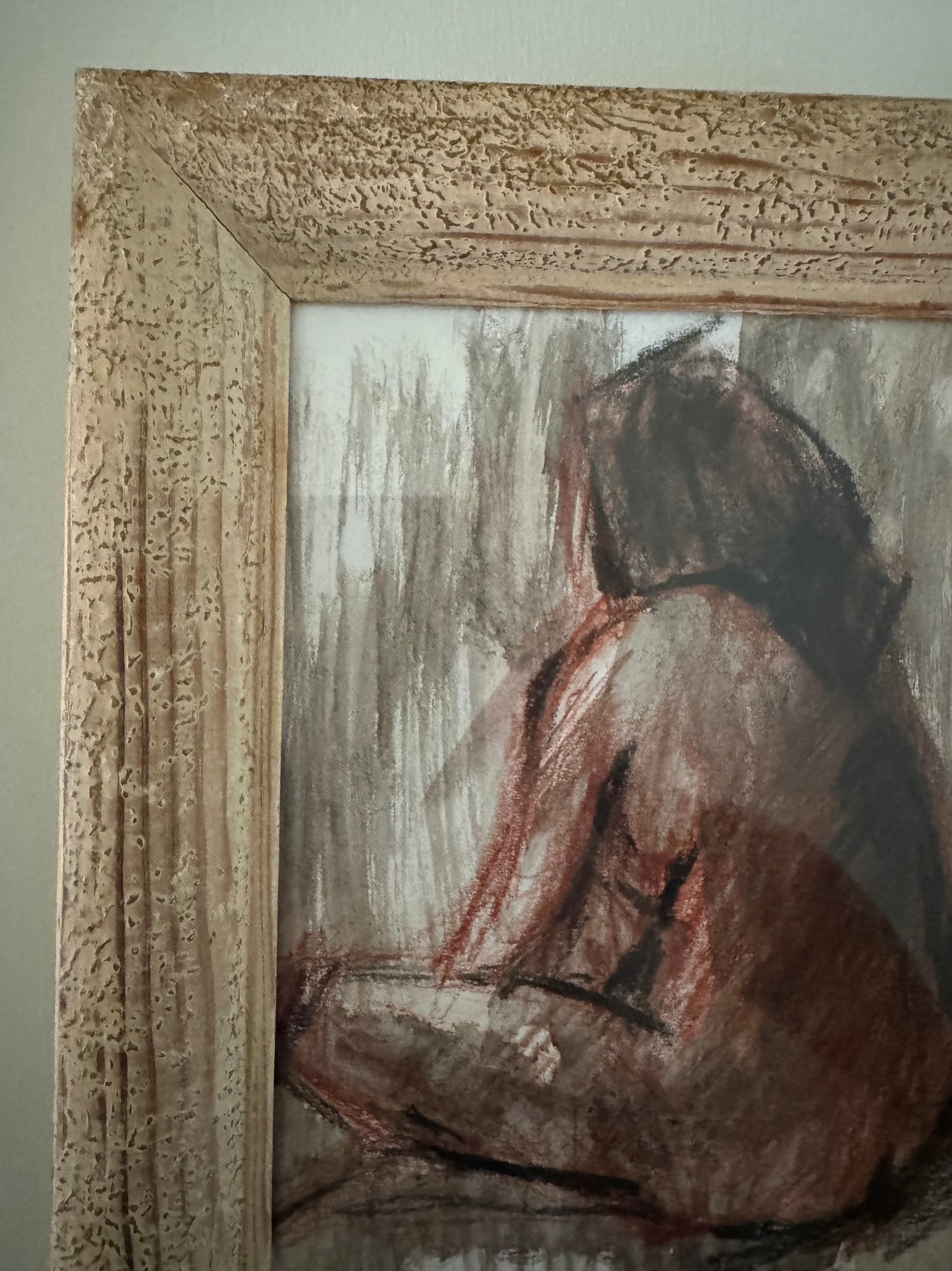 Small Vintage Pencil & Watercolour In Vintage French Frame