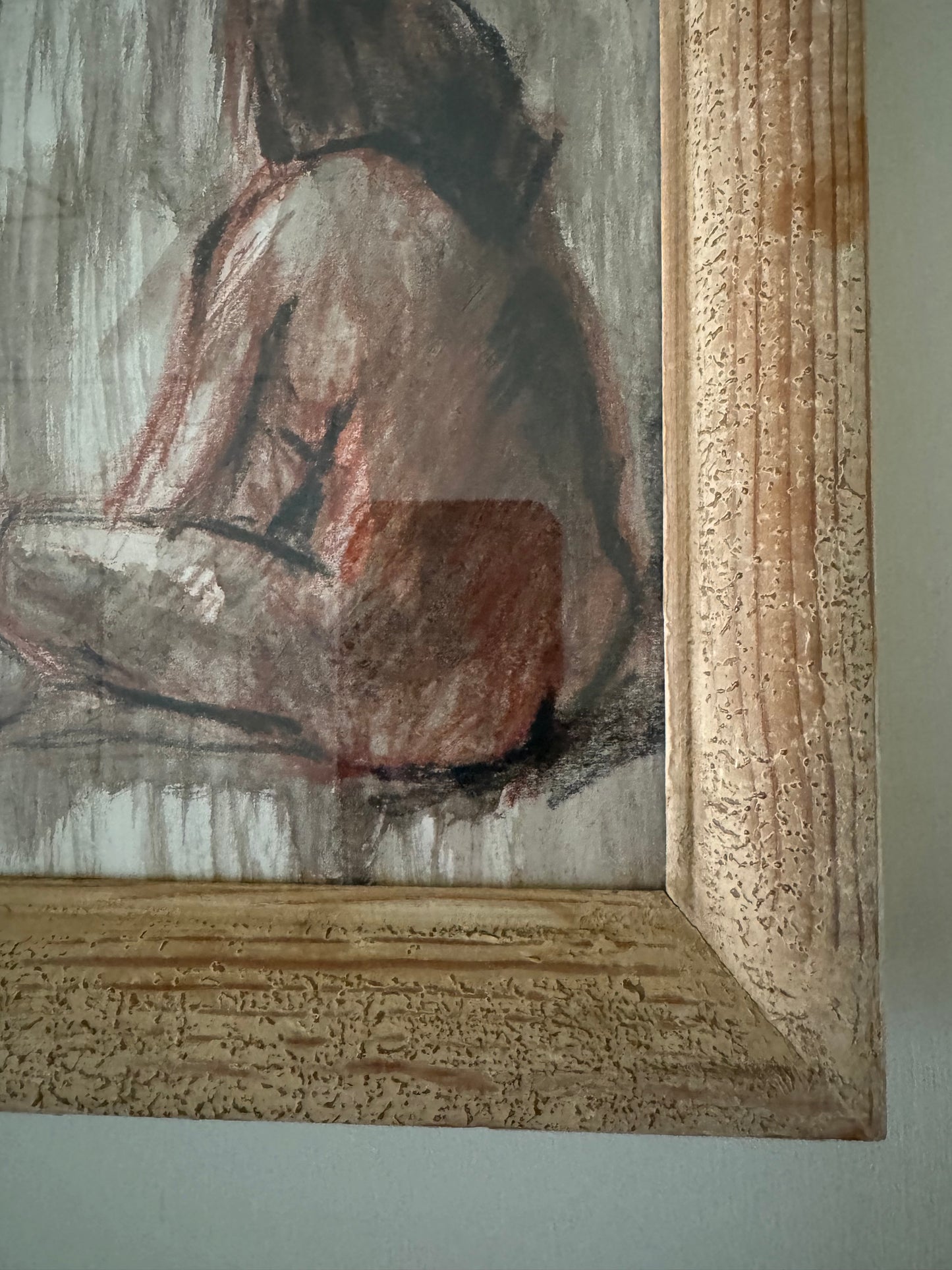 Small Vintage Pencil & Watercolour In Vintage French Frame