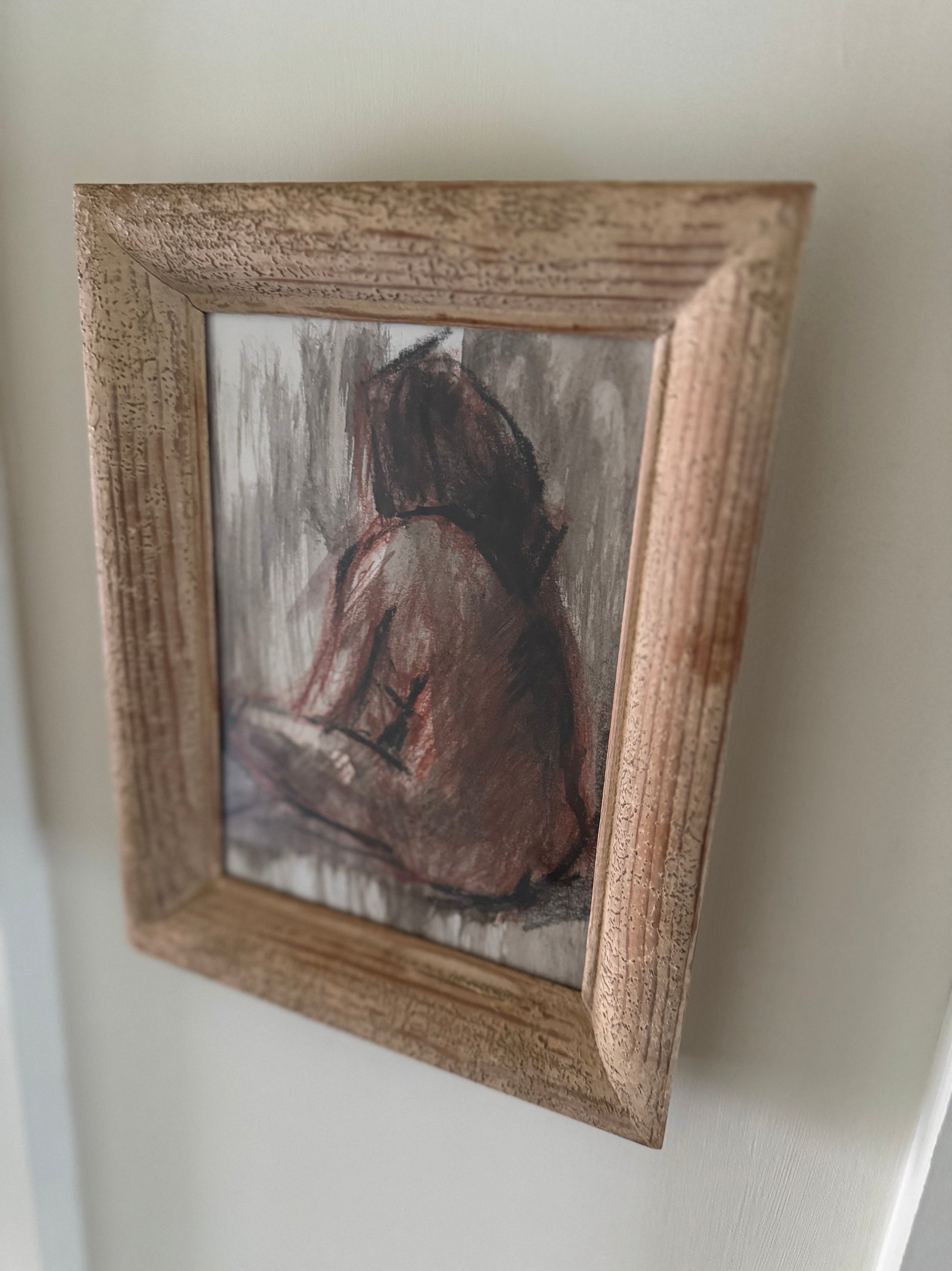 Small Vintage Pencil & Watercolour In Vintage French Frame