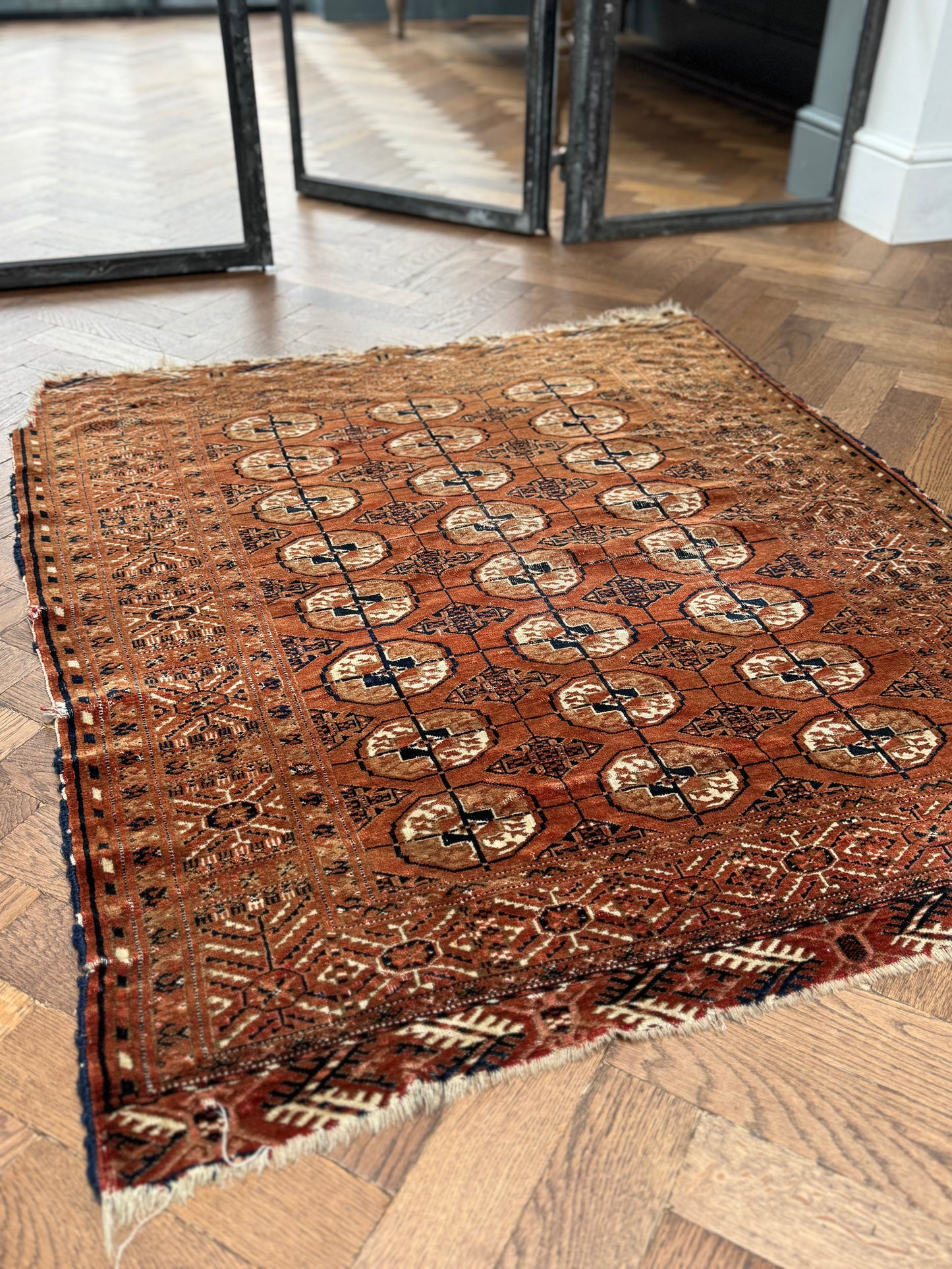 Early 1900's Turkomen Rug Hand Knotted Rug