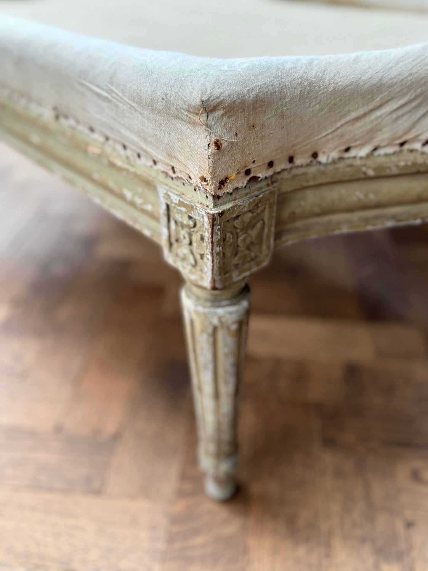 Antique Louis XVI Style Footstool Ottoman