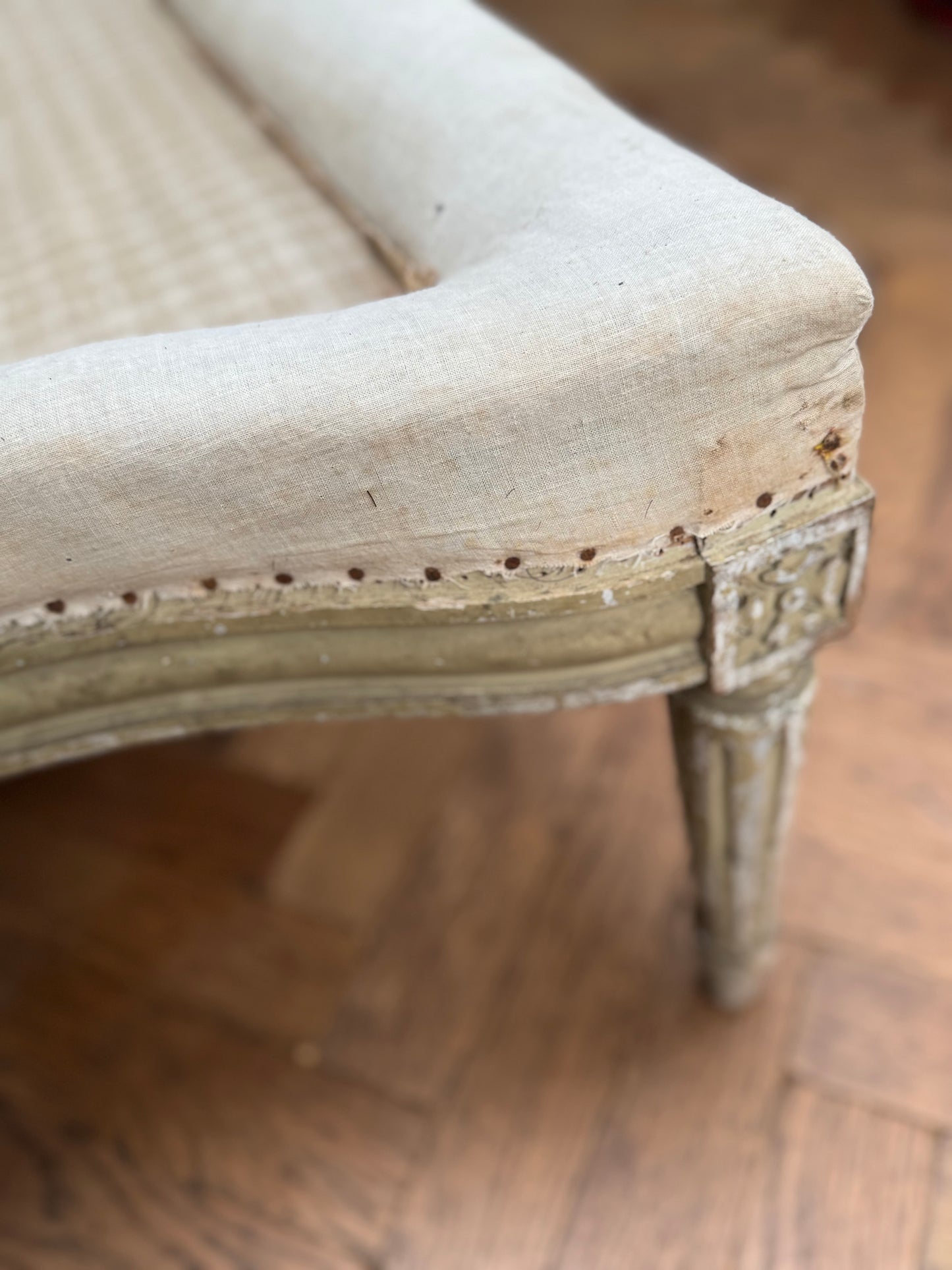 Antique Louis XVI Style Footstool Ottoman