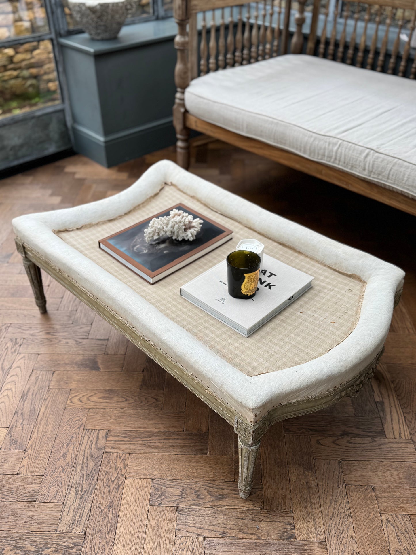 Antique Louis XVI Style Footstool Ottoman