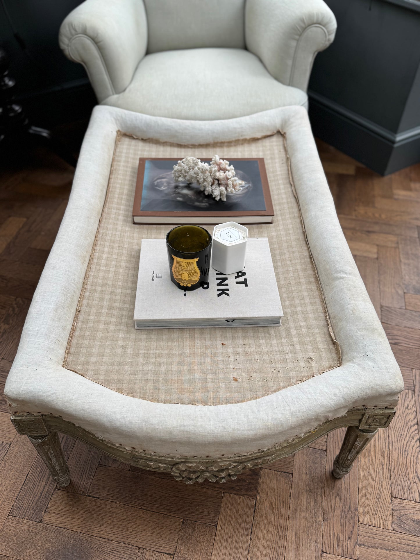 Antique Louis XVI Style Footstool Ottoman