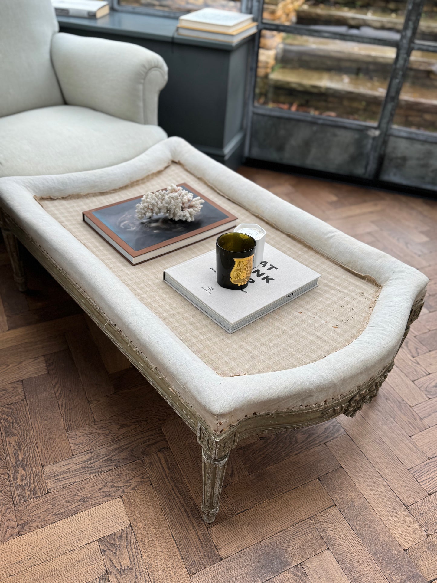 Antique Louis XVI Style Footstool Ottoman