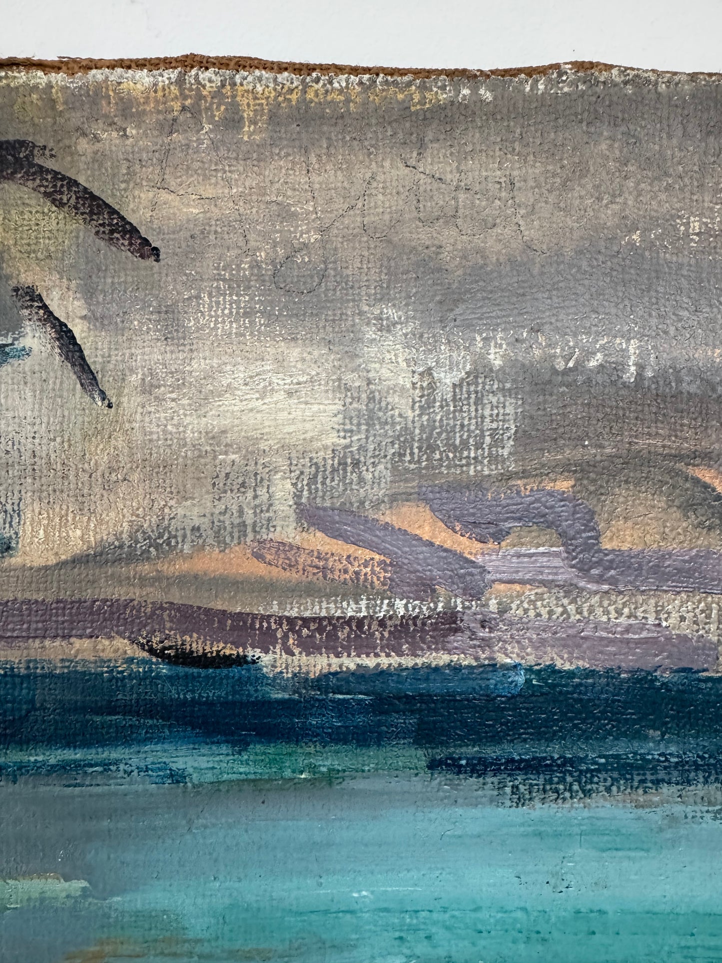 Mid Century Expressionistic Nude, Double Sided Oil On Canvas