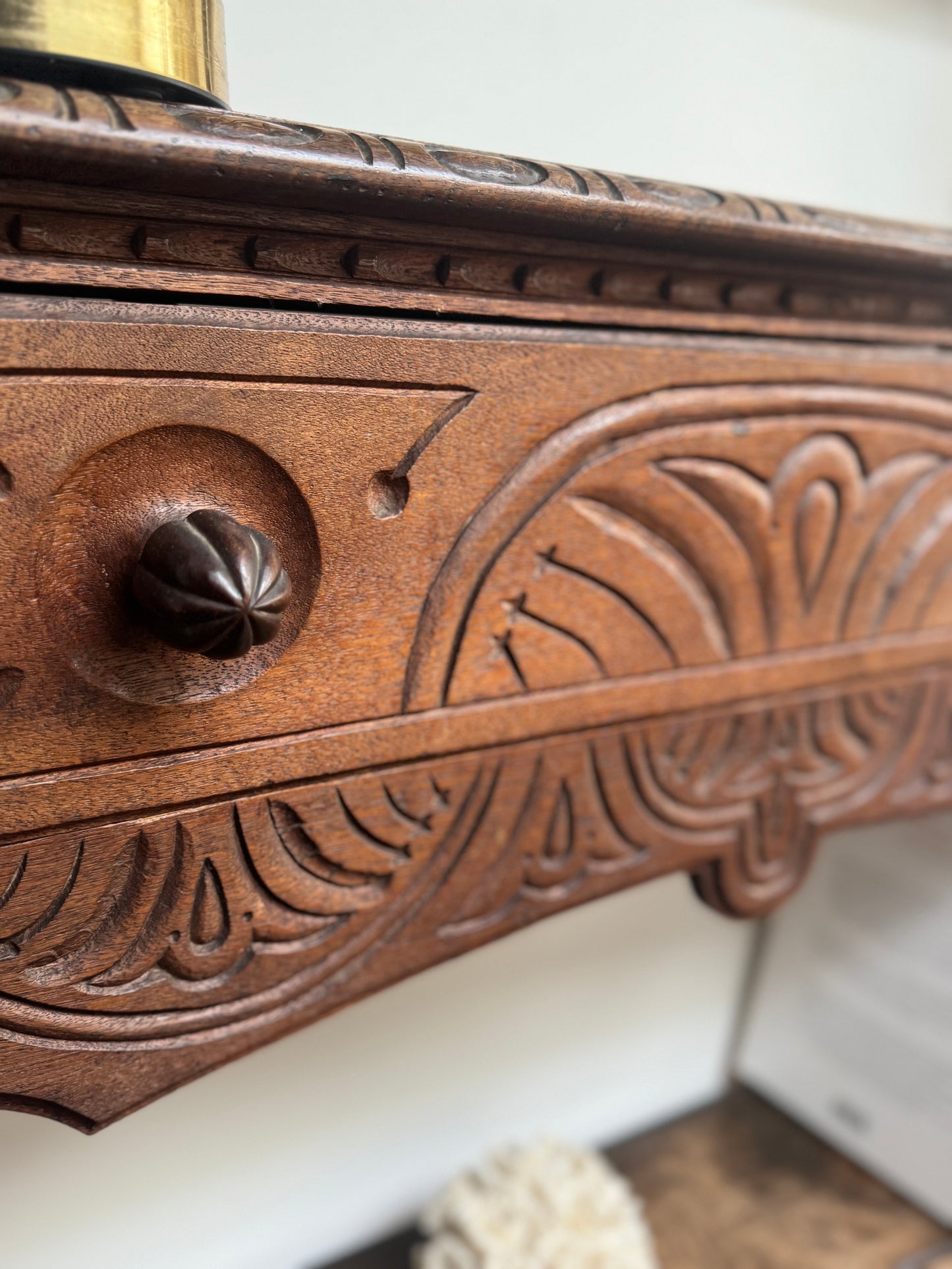 Antique Carved 19th Century Oak Dresser