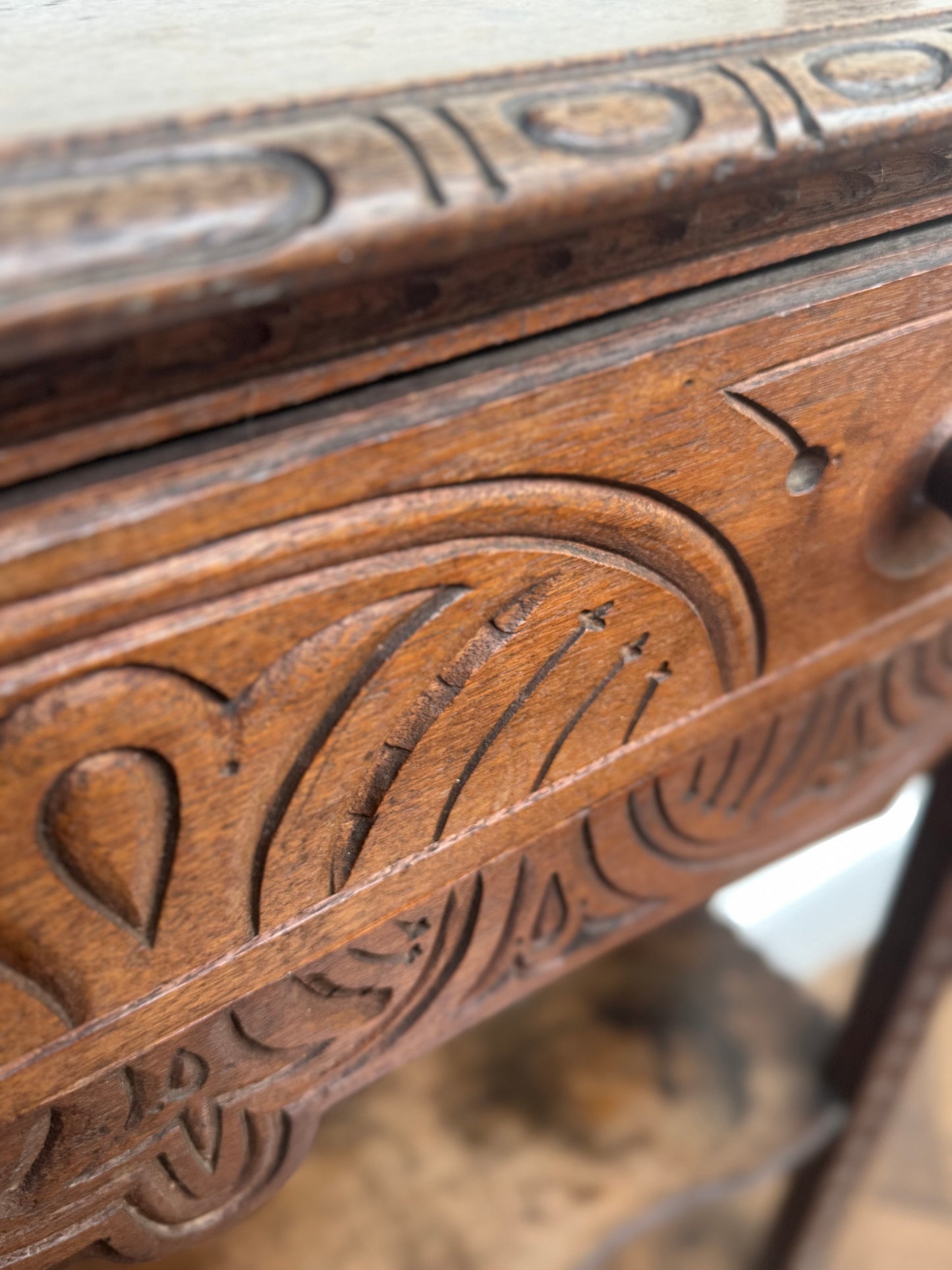 Antique Carved 19th Century Oak Dresser