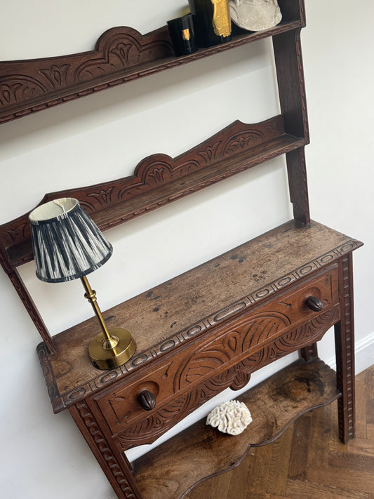 Antique Carved 19th Century Oak Dresser