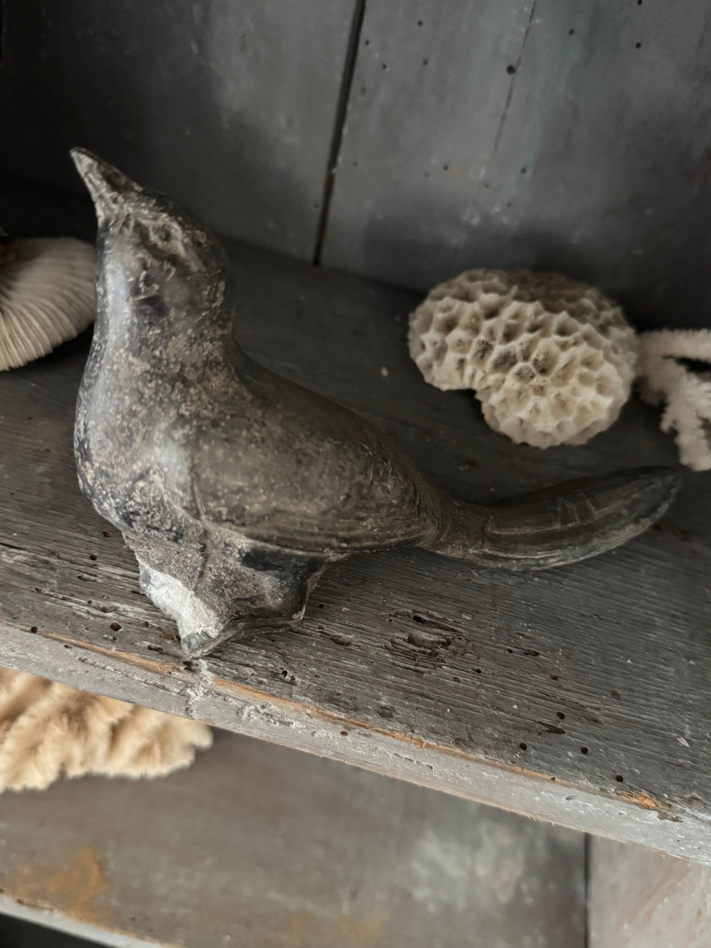 Antique Lead Victorian Bird Finial