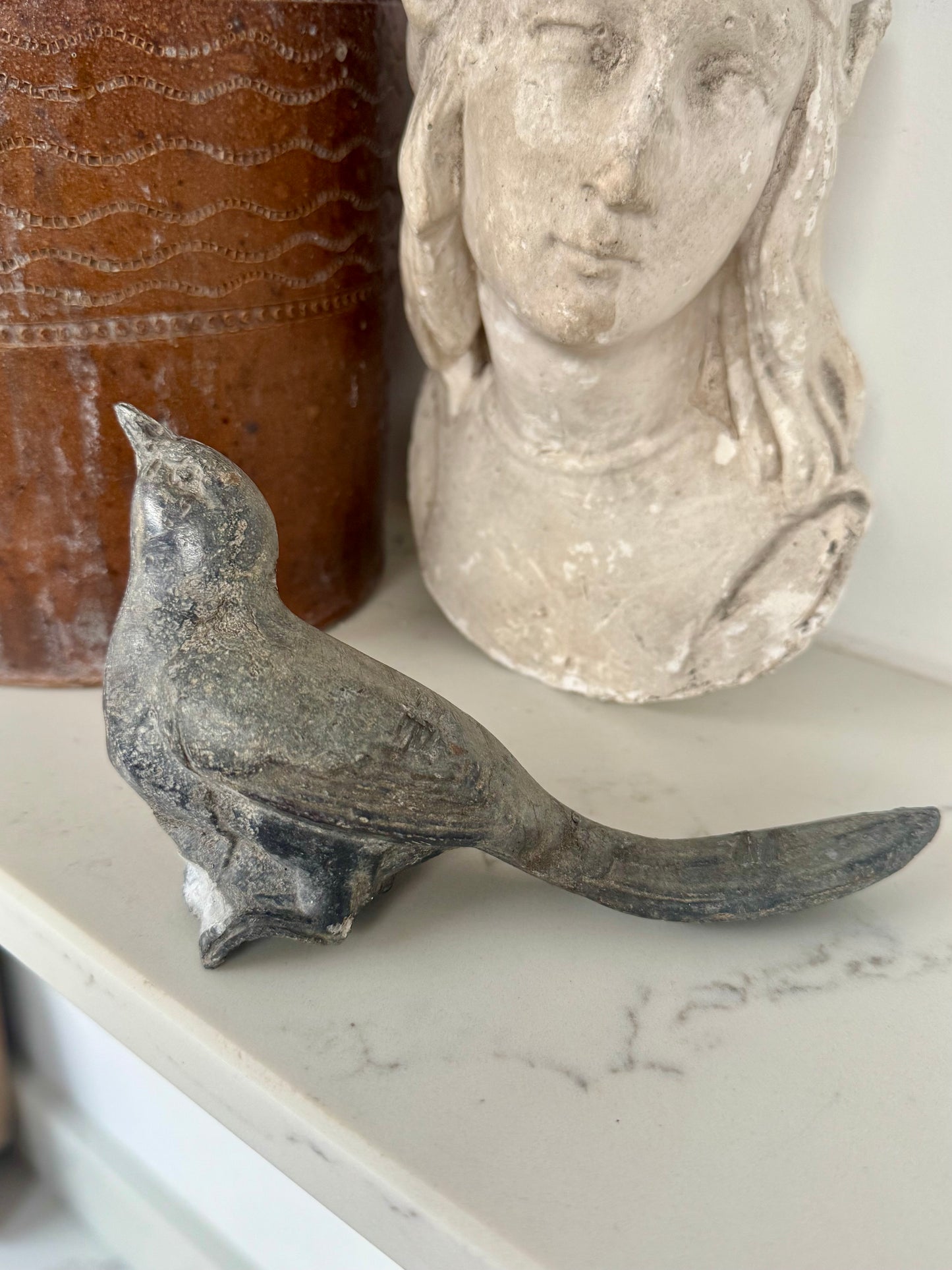 Antique Lead Victorian Bird Finial