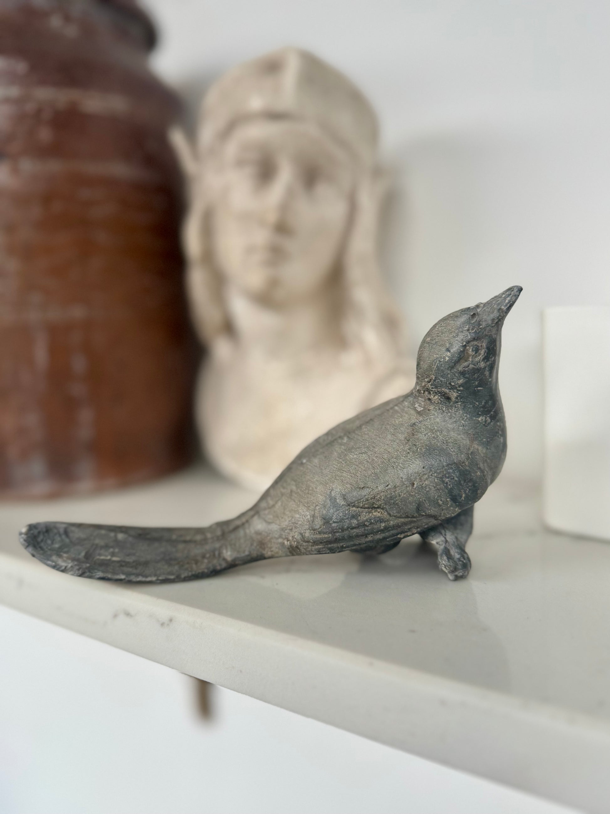 Antique Lead Victorian Bird Finial