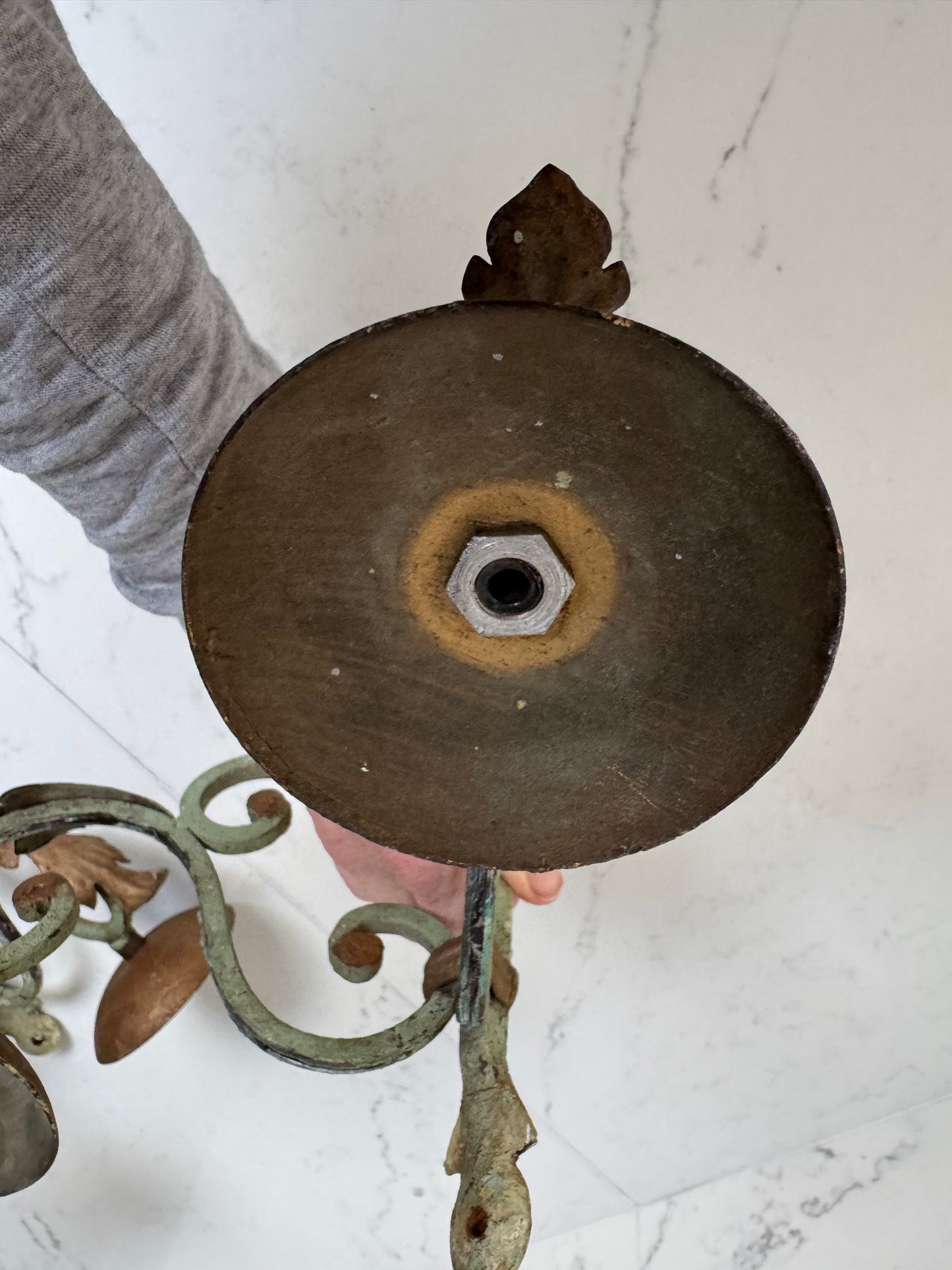 Pair Of Antique French Wrought Iron Candle Wall Sconces