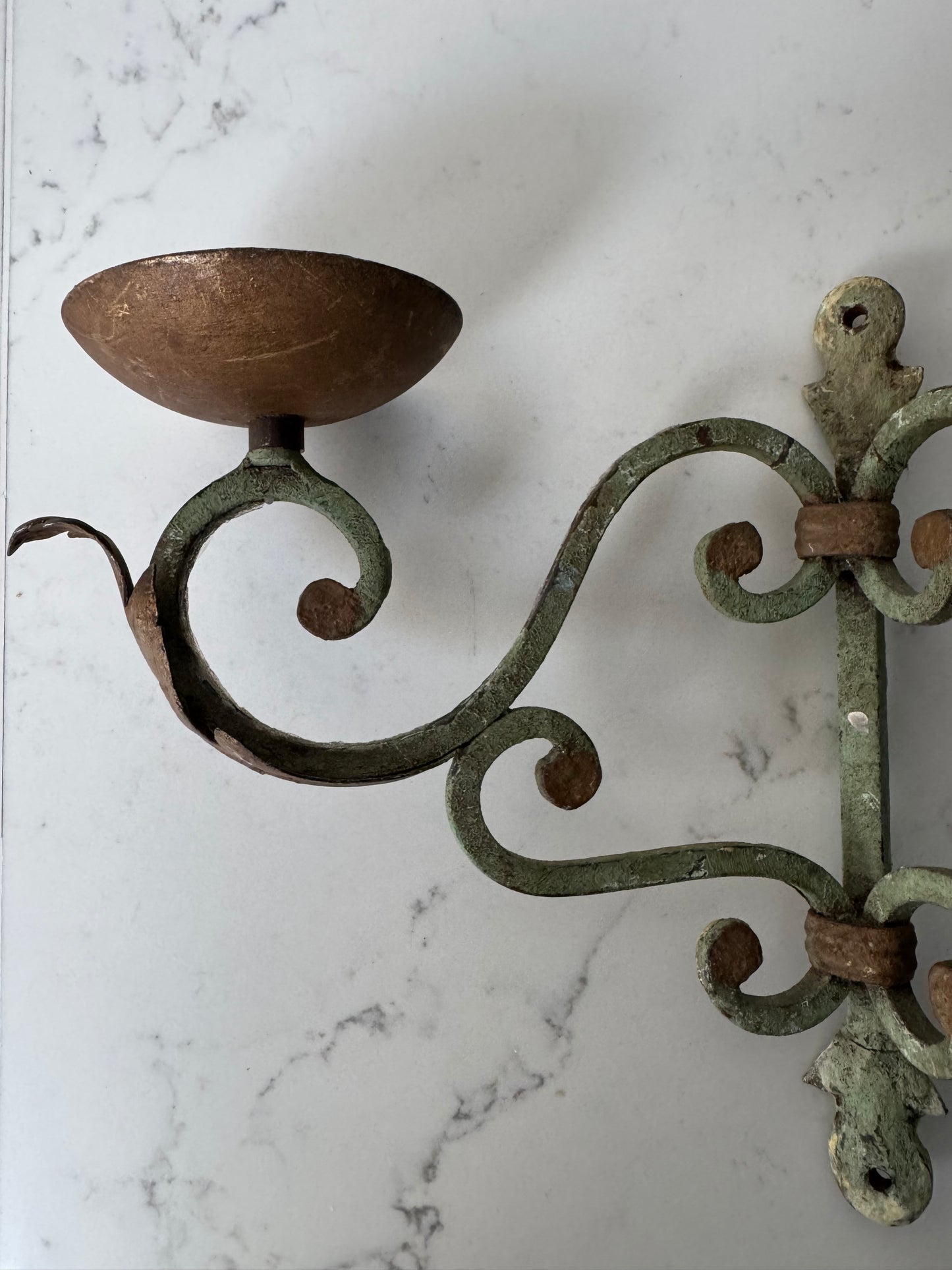 Pair Of Antique French Wrought Iron Candle Wall Sconces