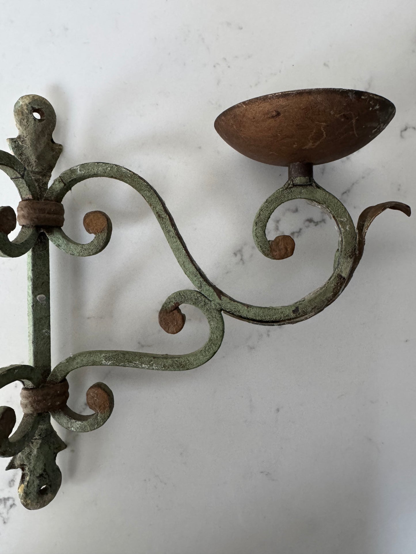 Pair Of Antique French Wrought Iron Candle Wall Sconces