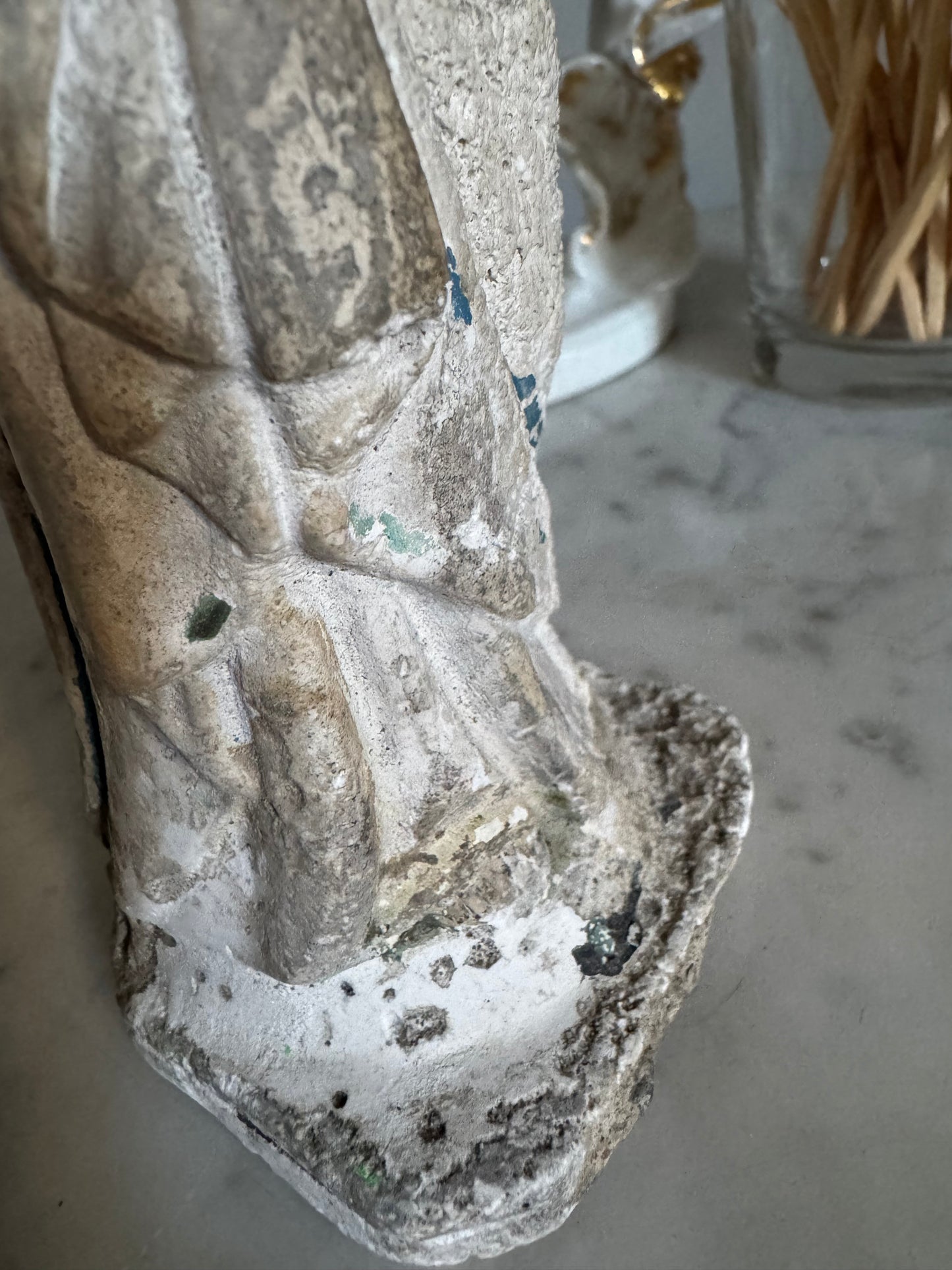 Vintage French Plaster Virgin Mary Figure