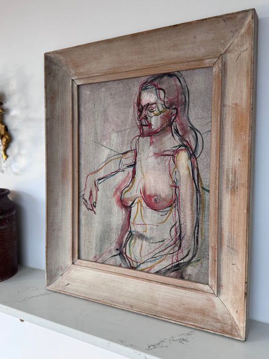 Mid Century Expressionistic Nude Framed