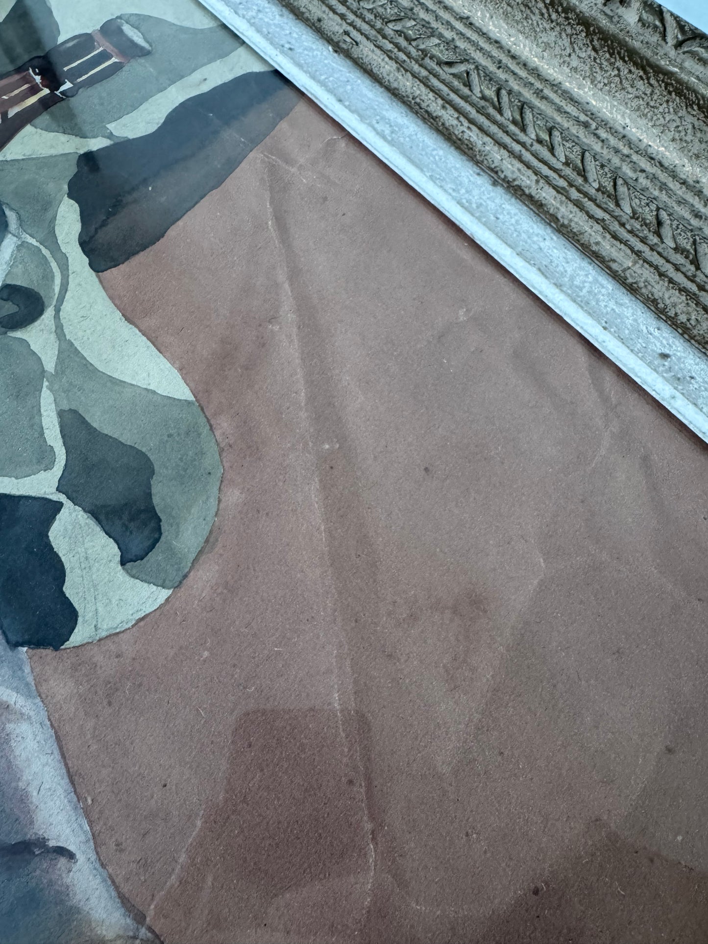 Large Framed Vintage Watercolour Still Life