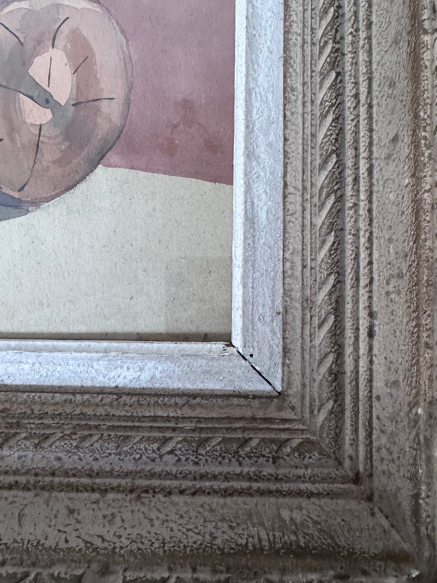 Large Framed Vintage Watercolour Still Life