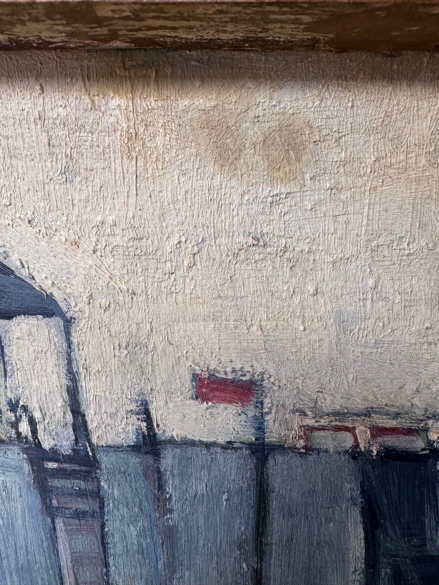 Vintage Large Mid Century Acrylic On Board Of Broadstairs Beach & Jetty