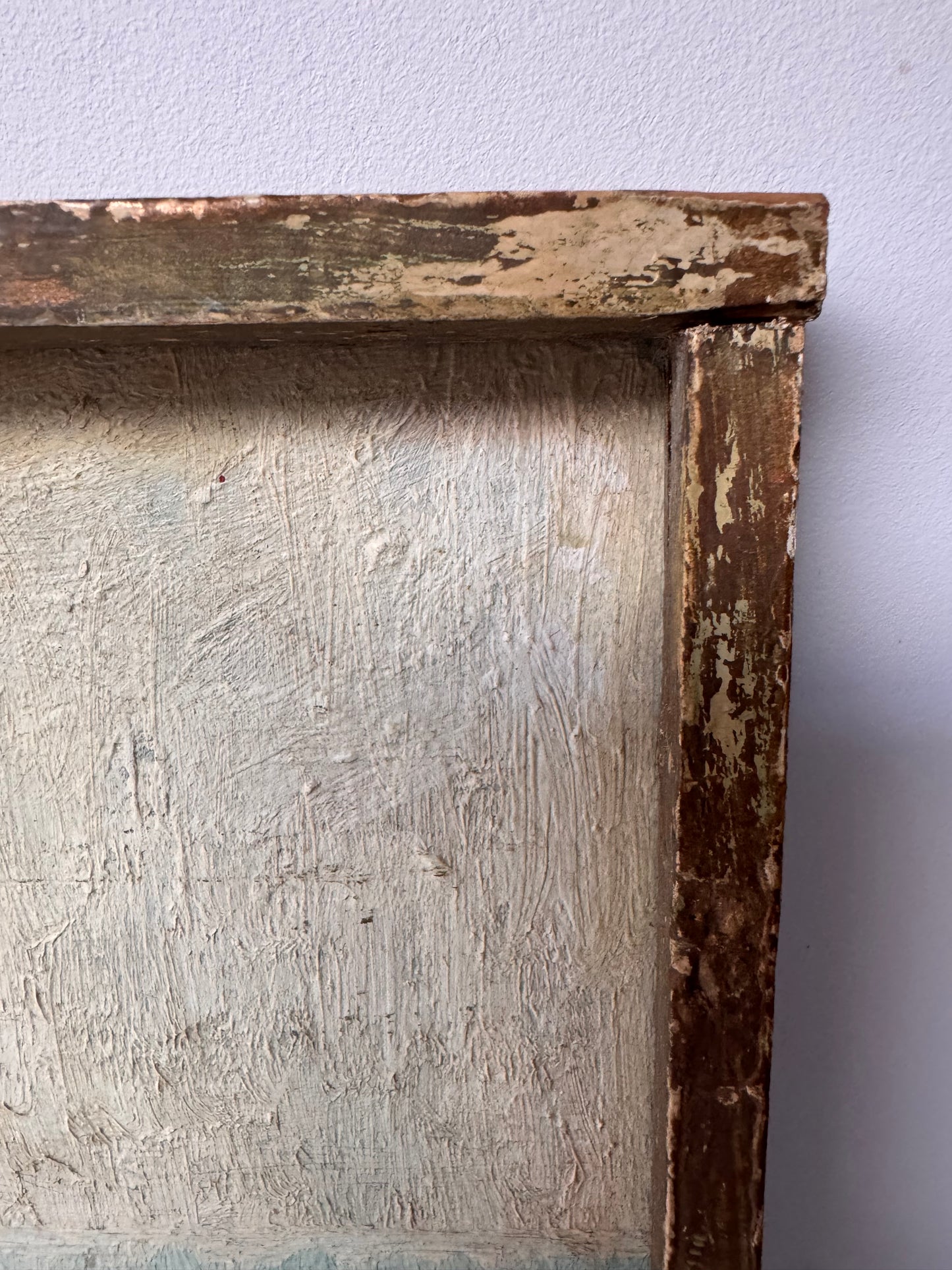 Vintage Large Mid Century Acrylic On Board Of Broadstairs Beach & Jetty