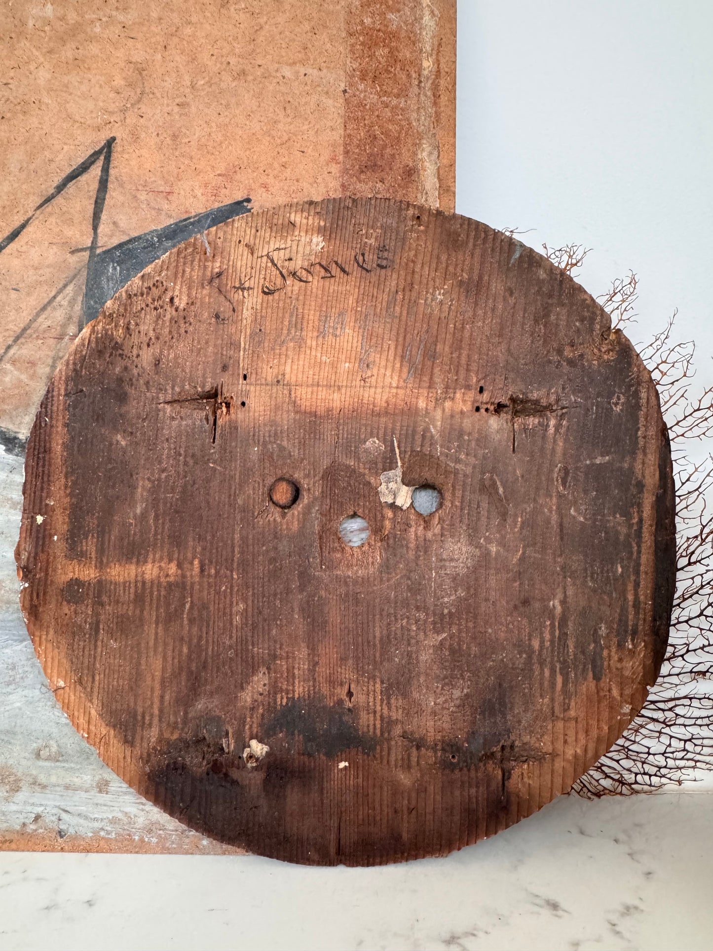 Decorative Antique Wooden Clock Face