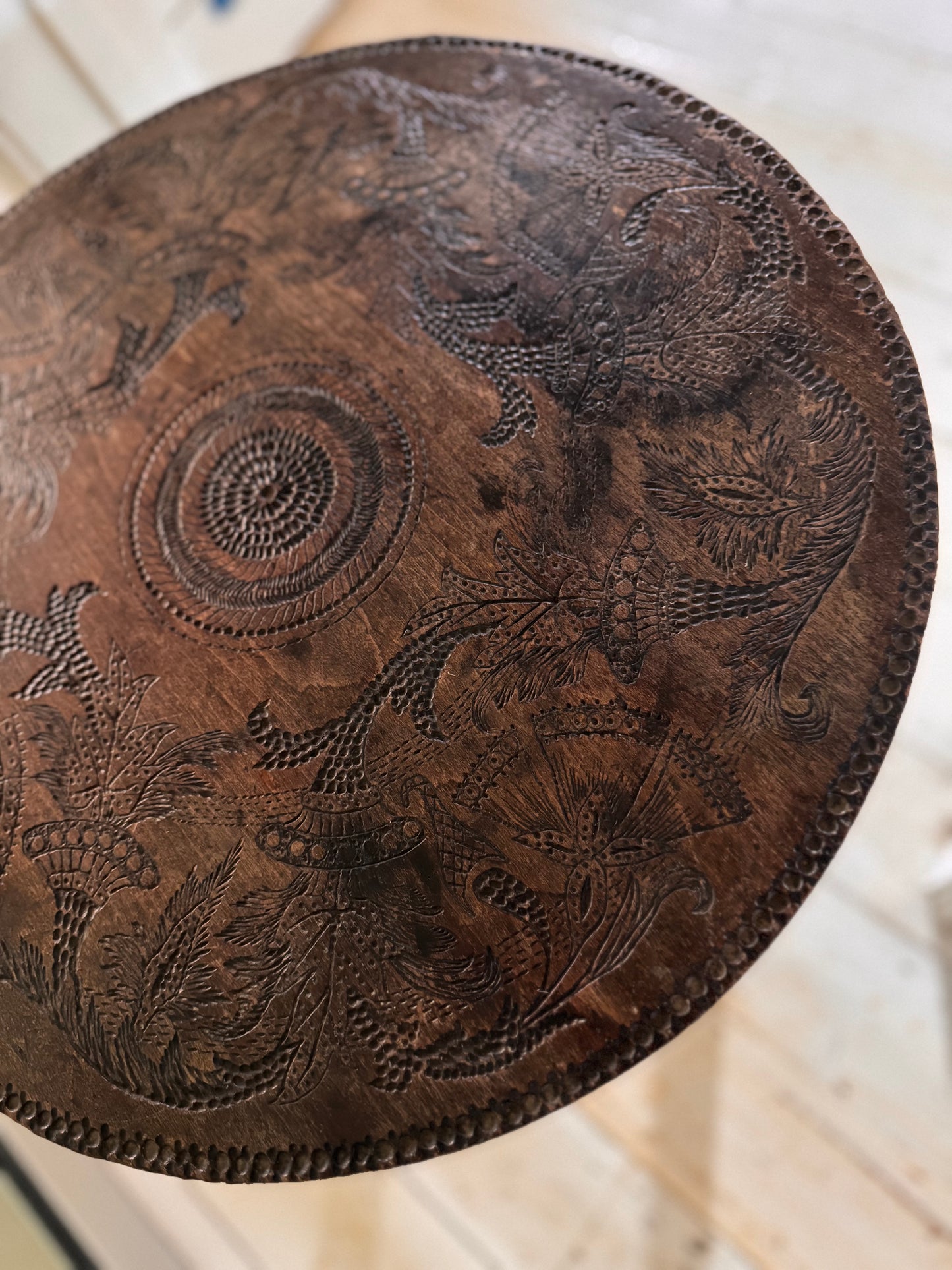 Elegant & Beautifully Carved 2 Tier Side Table