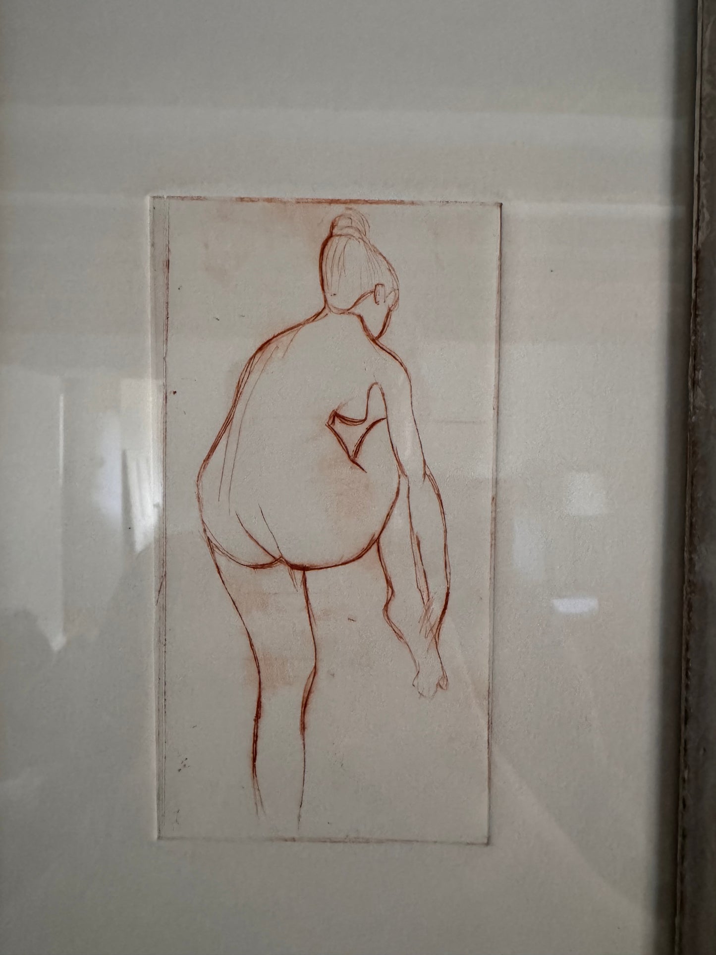 Nude Study Print In Vintage French Frame