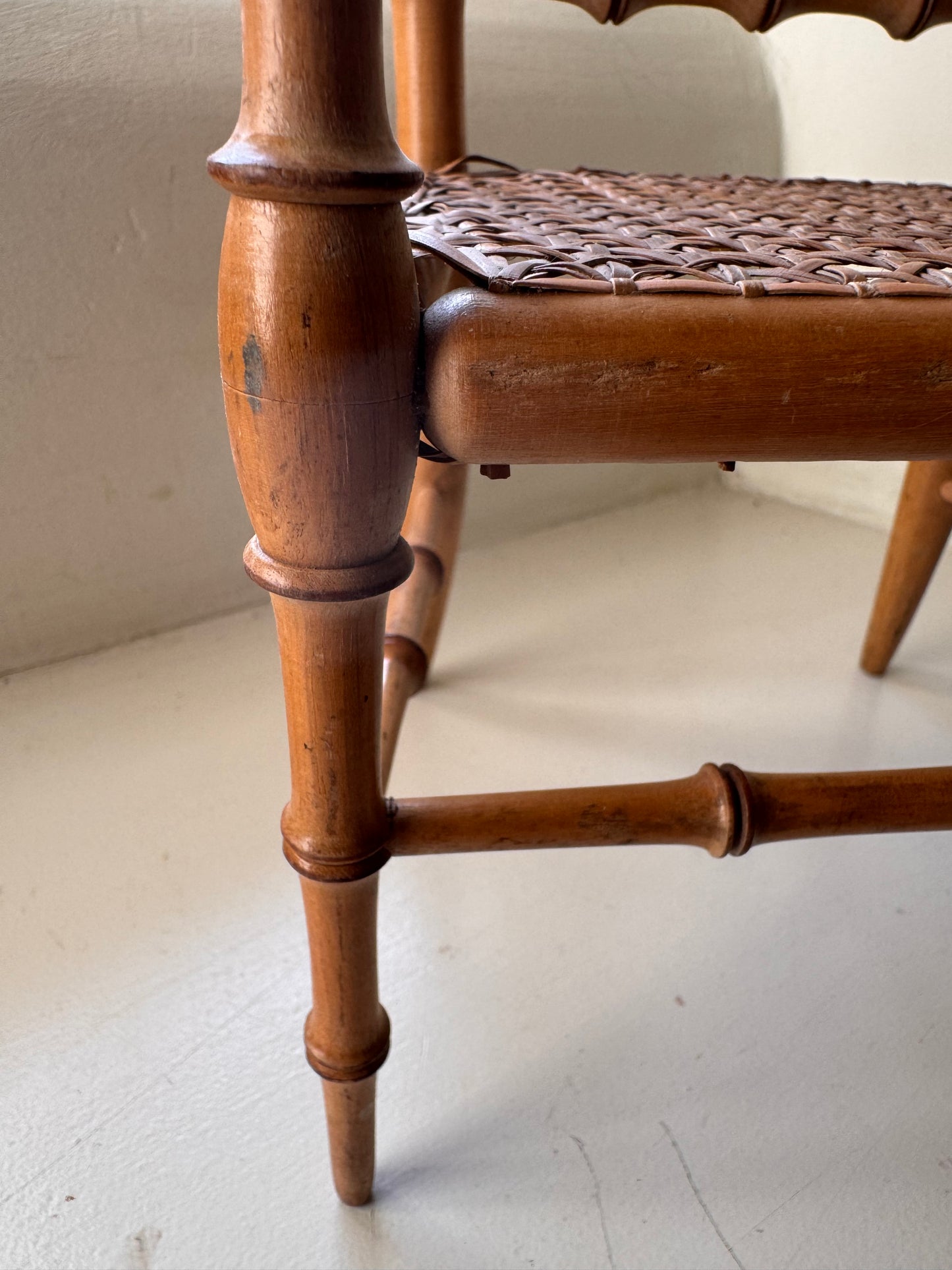 Antique French Faux Bamboo Dolls Chair