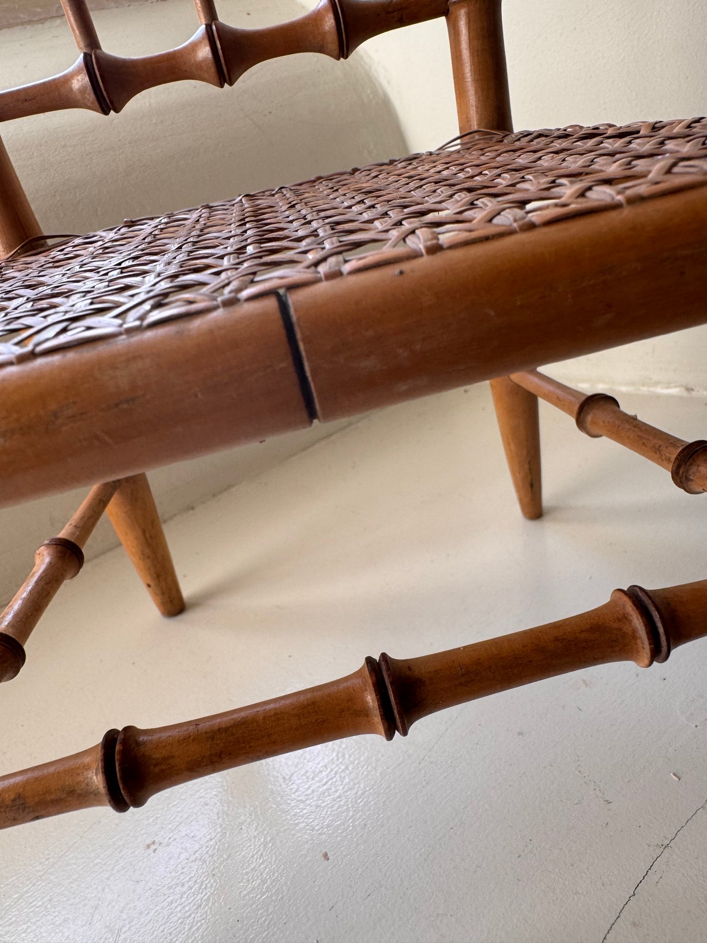 Antique French Faux Bamboo Dolls Chair