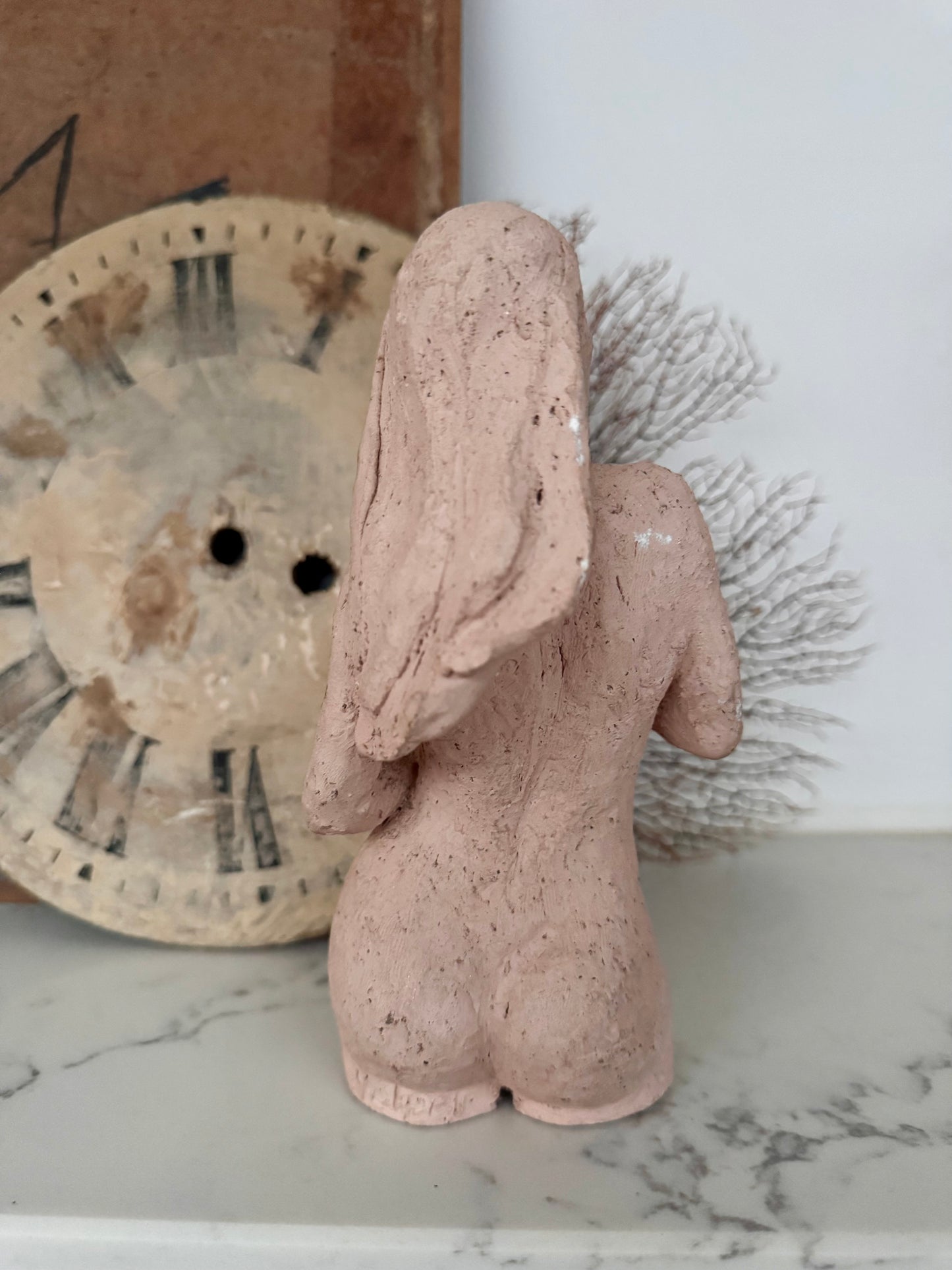 Vintage Plaster Sculpture Female Study Pink