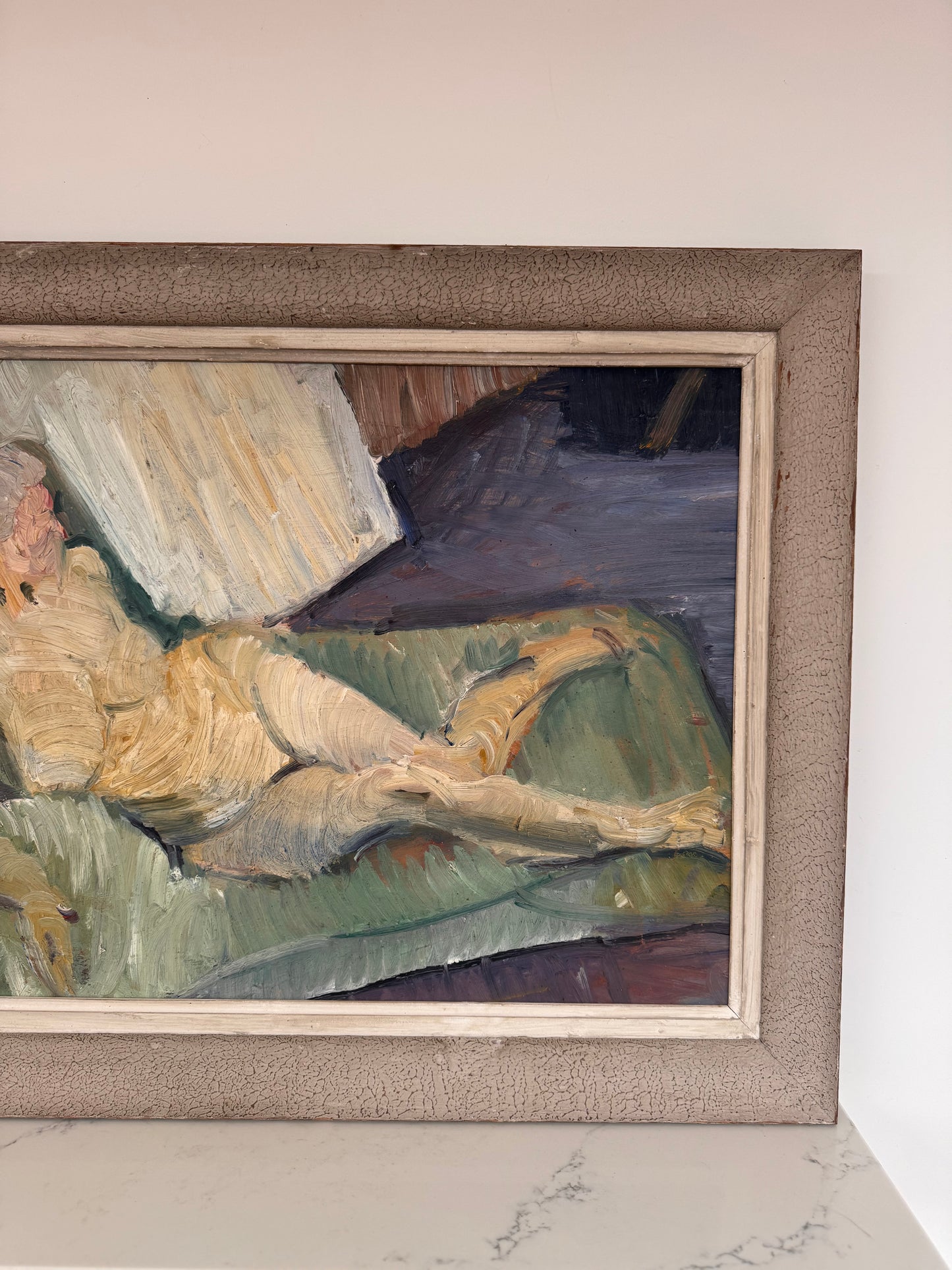 Beautiful Large Mid Century Impasto Nude on Board