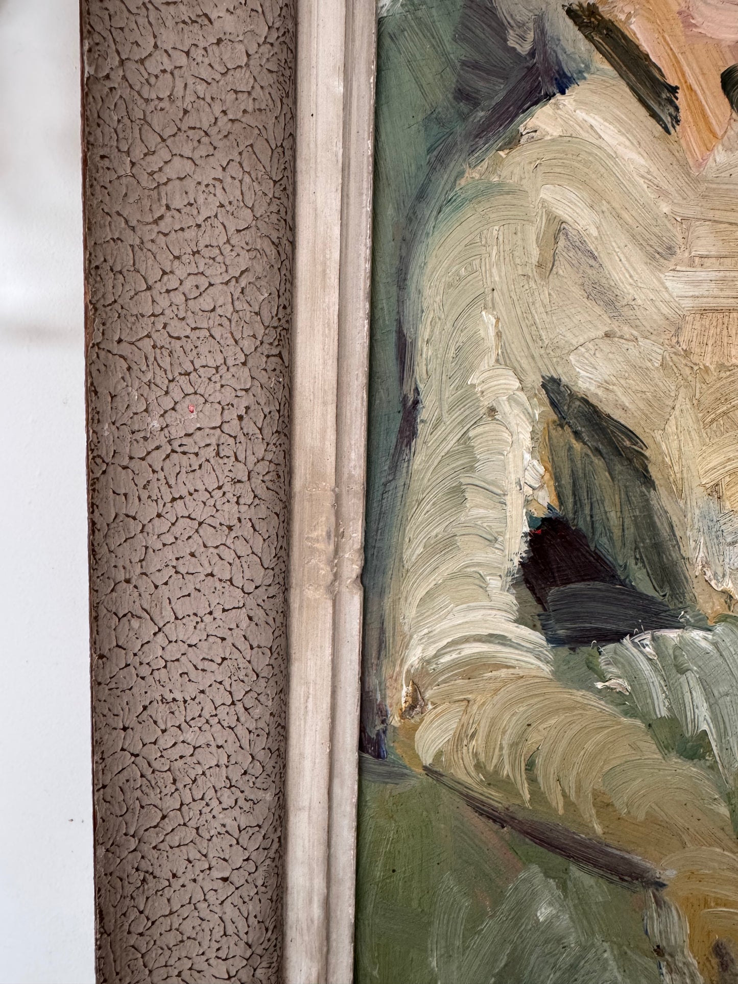 Beautiful Large Mid Century Impasto Nude on Board