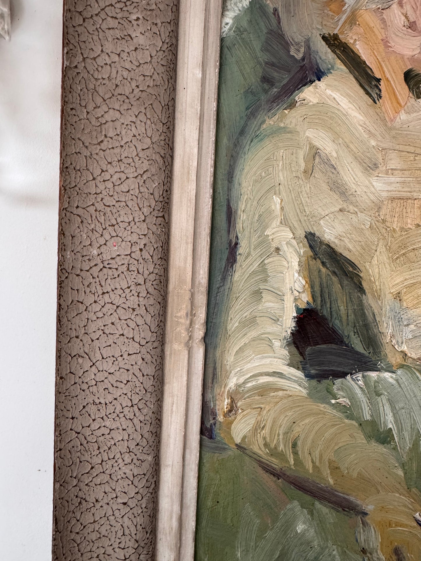 Beautiful Large Mid Century Impasto Nude on Board