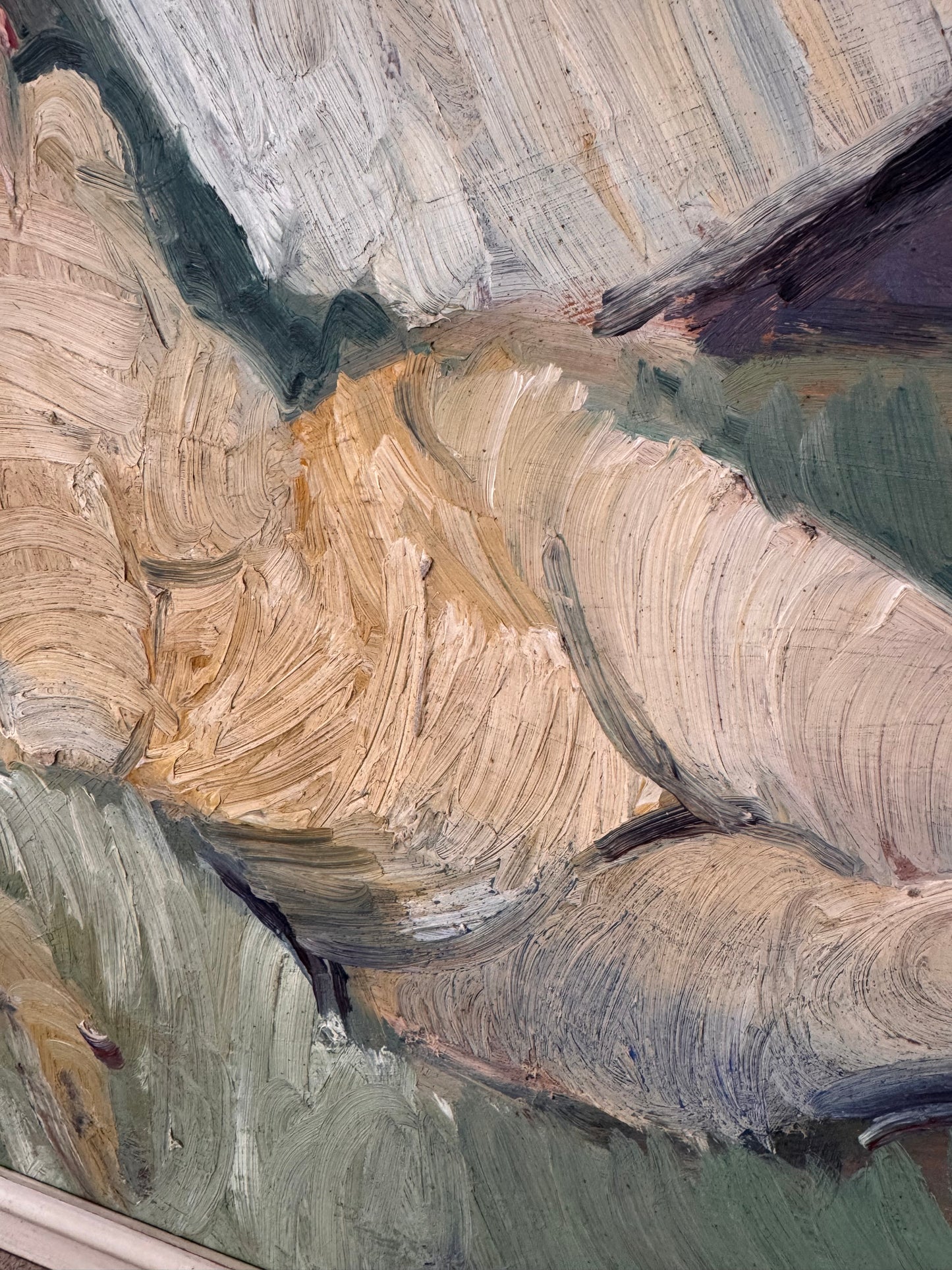 Beautiful Large Mid Century Impasto Nude on Board