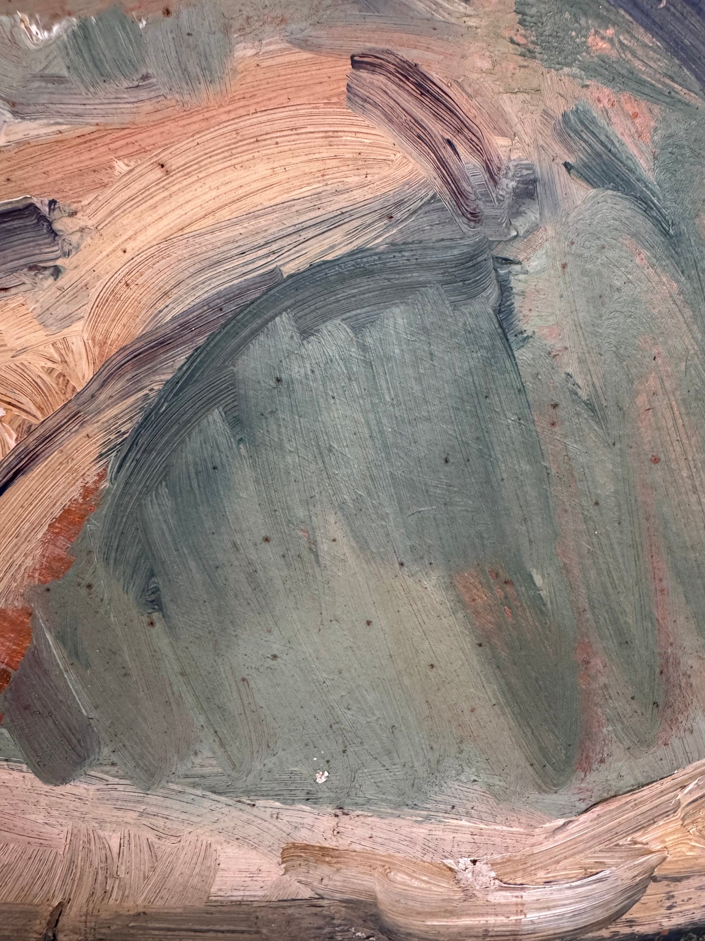 Beautiful Large Mid Century Impasto Nude on Board