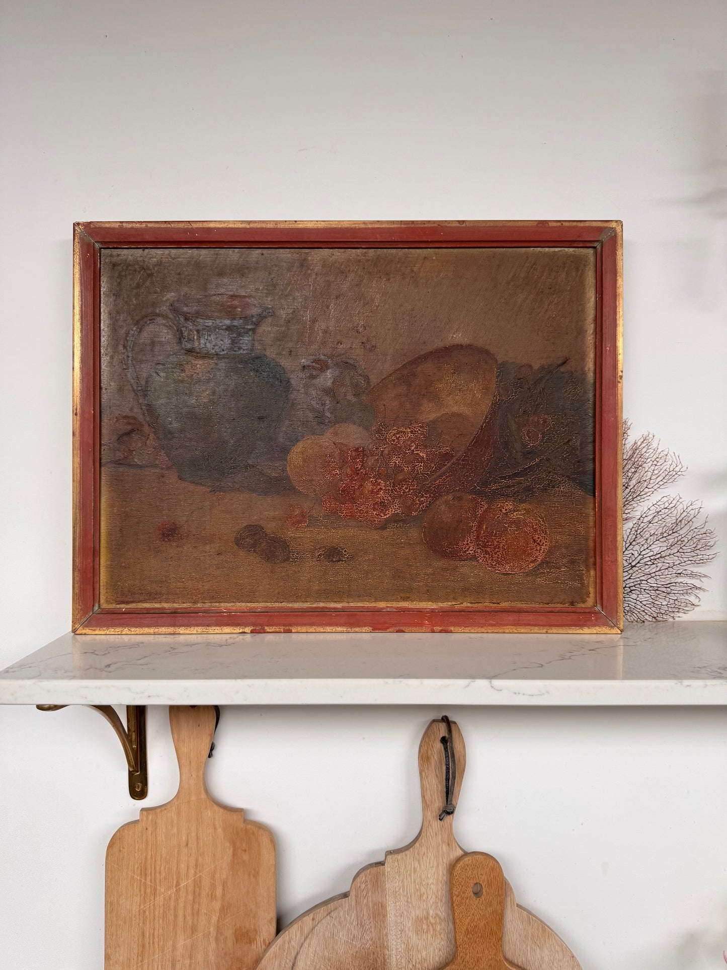 Framed French Still Life Oil On Board