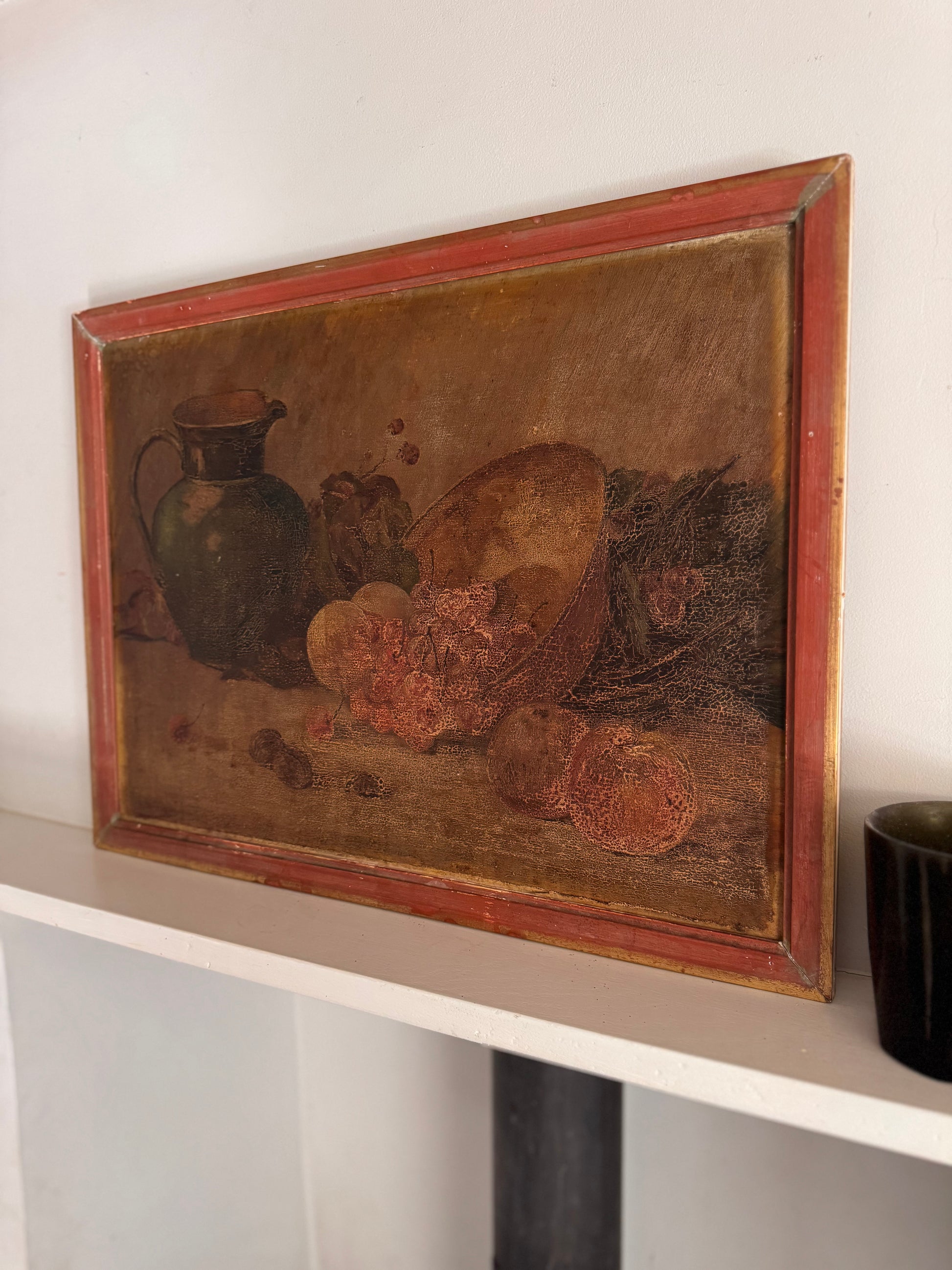 Framed French Still Life Oil On Board
