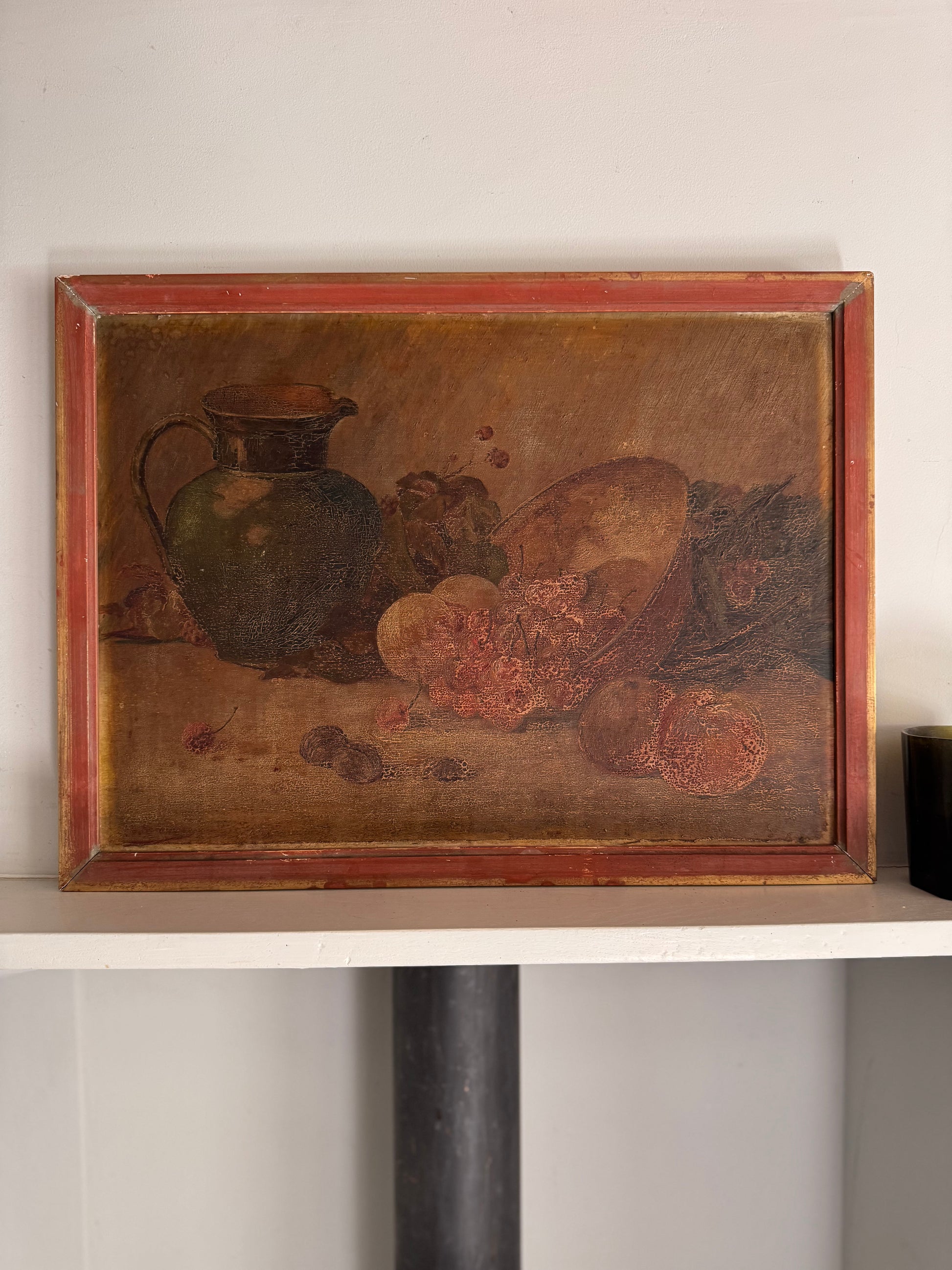 Framed French Still Life Oil On Board