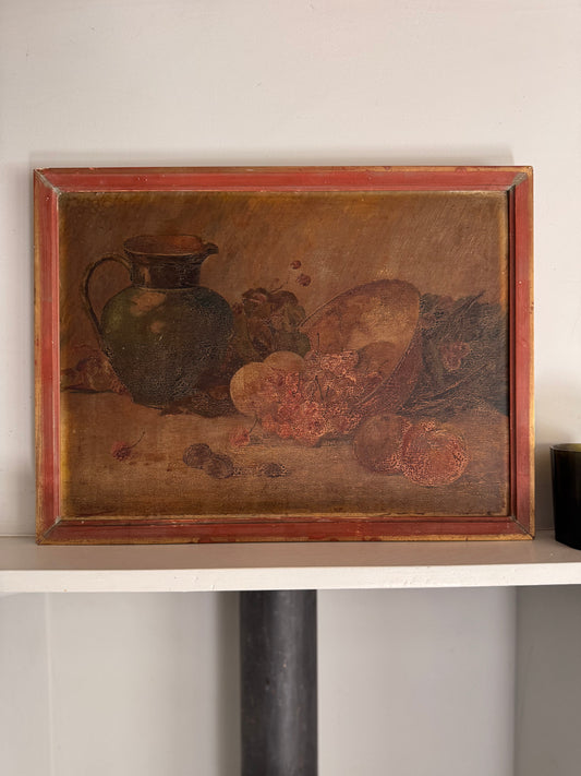 Framed French Still Life Oil On Board