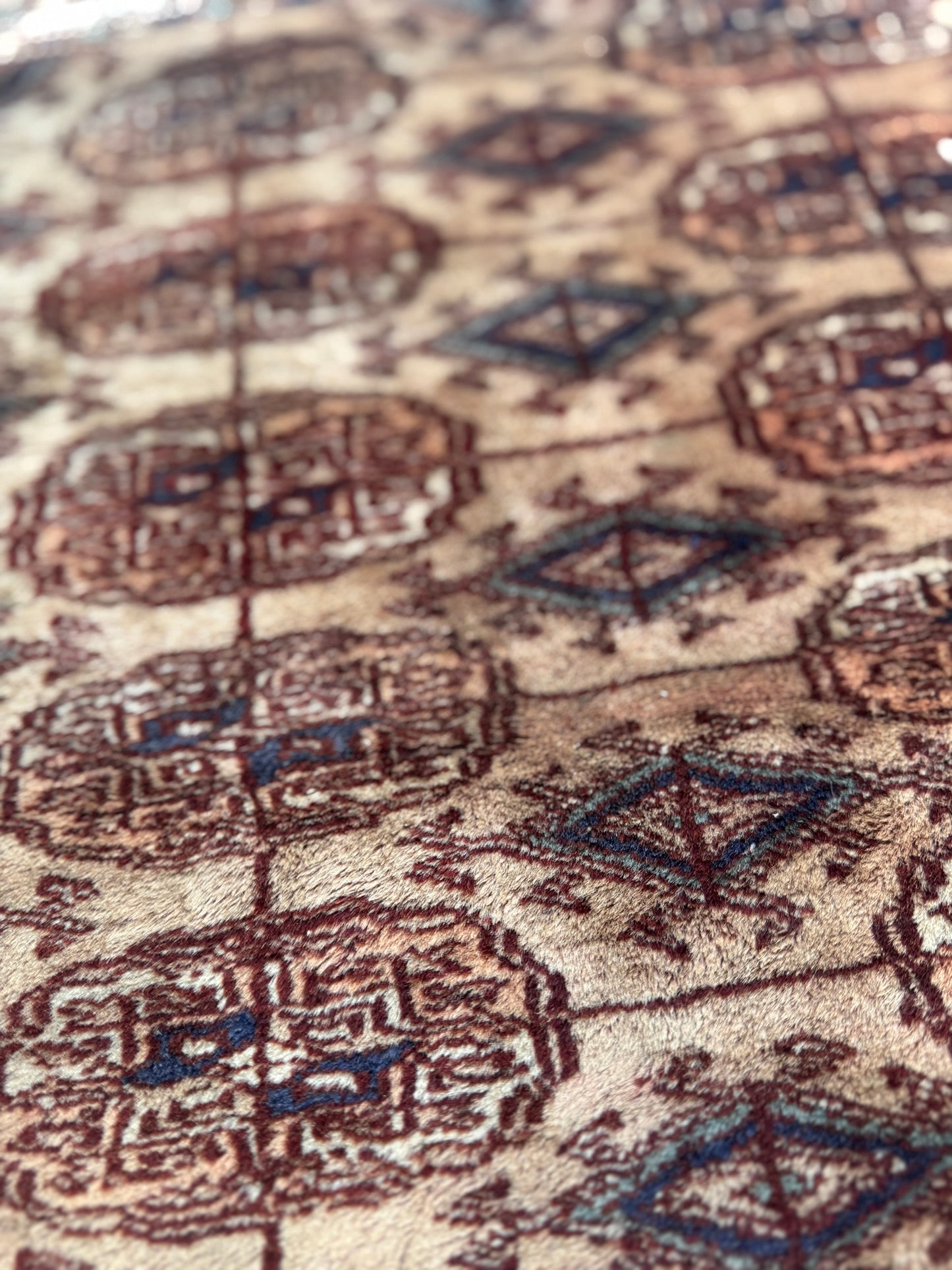 Beautiful Vintage Hand Knotted Tekke Rug