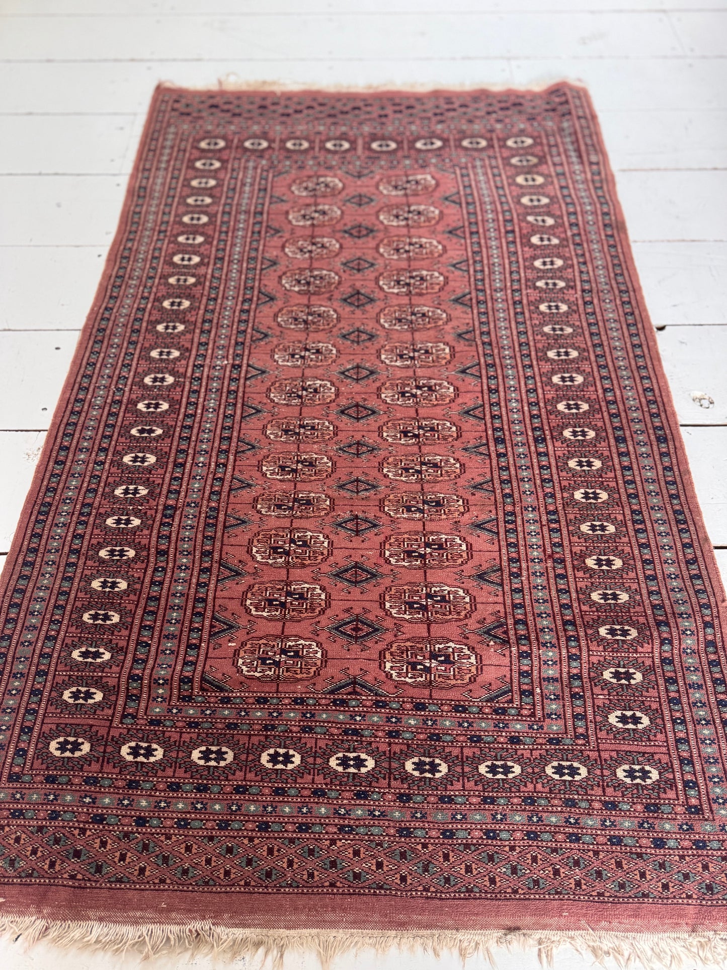 Beautiful Vintage Hand Knotted Tekke Rug